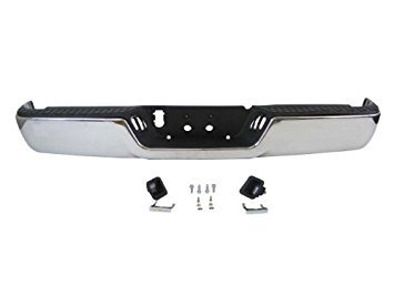 BUMPER ASSEMBLY- STEEL- CHROME- W/O SENSOR HOLES- FOR SINGLE EXHAUST- INCLUDES FACE BAR/ BRACKETS/ STEP PAD- T