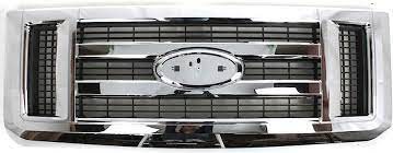 GRILLE- MATTE BLACK MESH- W/ CHROME OUTER MOULDINGS