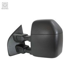 MIRROR, LH (DRIVER SIDE)- TEXTURED BLACK- MANUAL- TOWING TYPE- PULL TO EXTEND