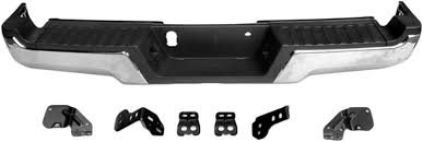 BUMPER ASSEMBLY- CHROME- W/O SENSOR HOLES- INCLUDES TEXTURED BLACK STEP PAD/ END CAPS/ BUMPER SUPPORT/ BRACKET