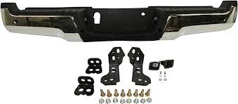 BUMPER ASSEMBLY- CHROME- W/ SENSOR HOLES- INCLUDES TEXTURED BLACK STEP PAD/ END CAPS/ BUMPER SUPPORT/ BRACKETS