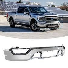 BUMPER FACE BAR- STEEL- CHROME- W/ 6 SENSOR HOLES- USE W/ PARK ASSIST