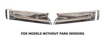 BUMPER FACE BAR SET- SOLD AS PAIR- STEEL- CHROME- W/O SENSOR HOLES