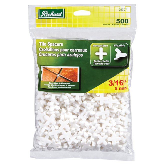 1/8 In. Tile Spacer, Professional Bulk Pack, 1000 Pieces Per Bag