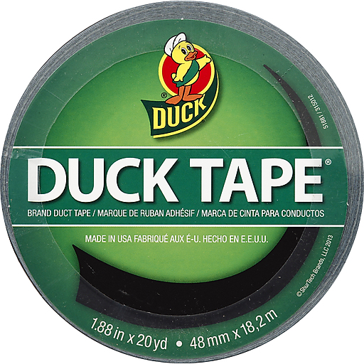 Duck Colored Duct Tape, 3" Core, 1.88" X 20 Yds, Black
