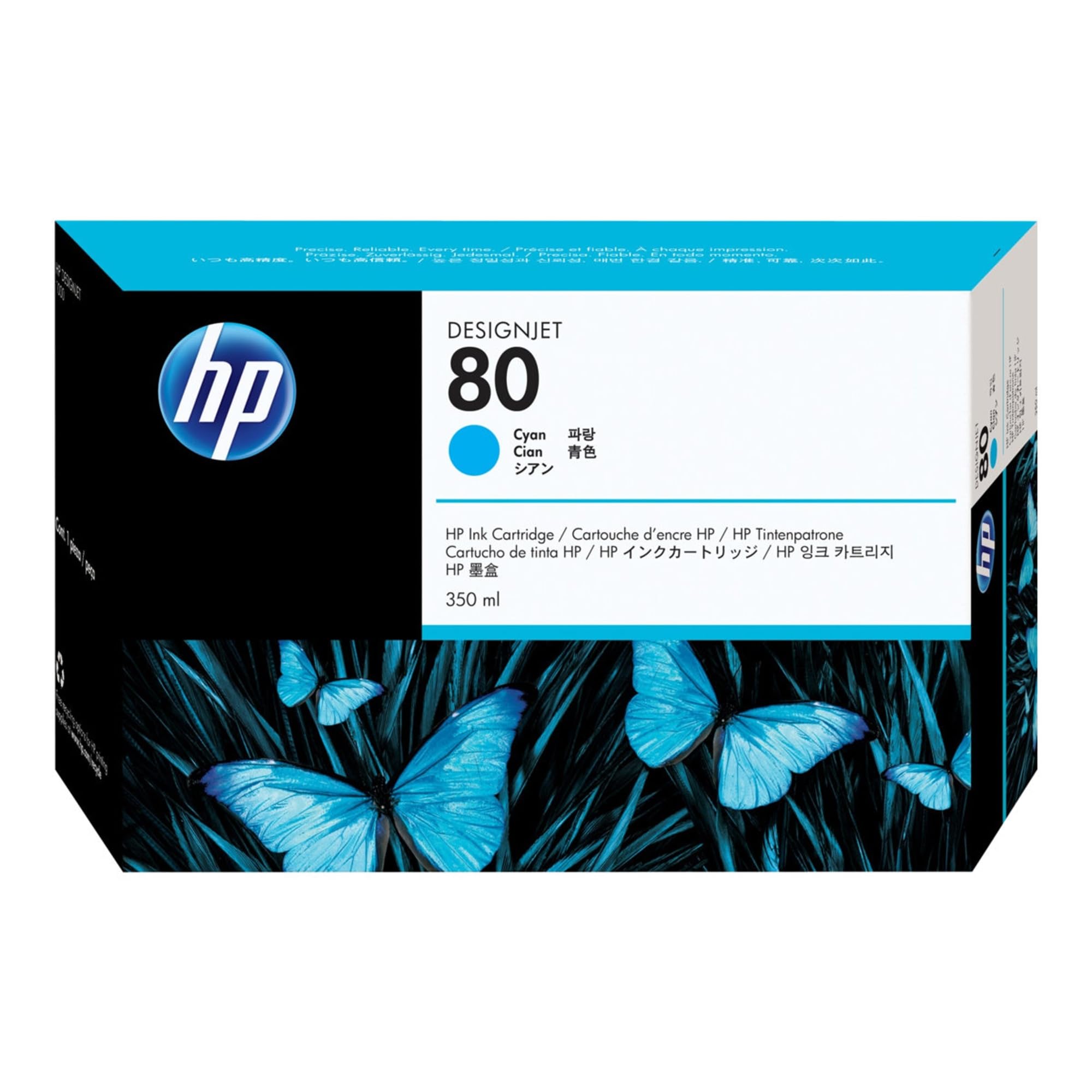 HP 80 (C4846A) Cyan Original Ink Cartridge, 350ml