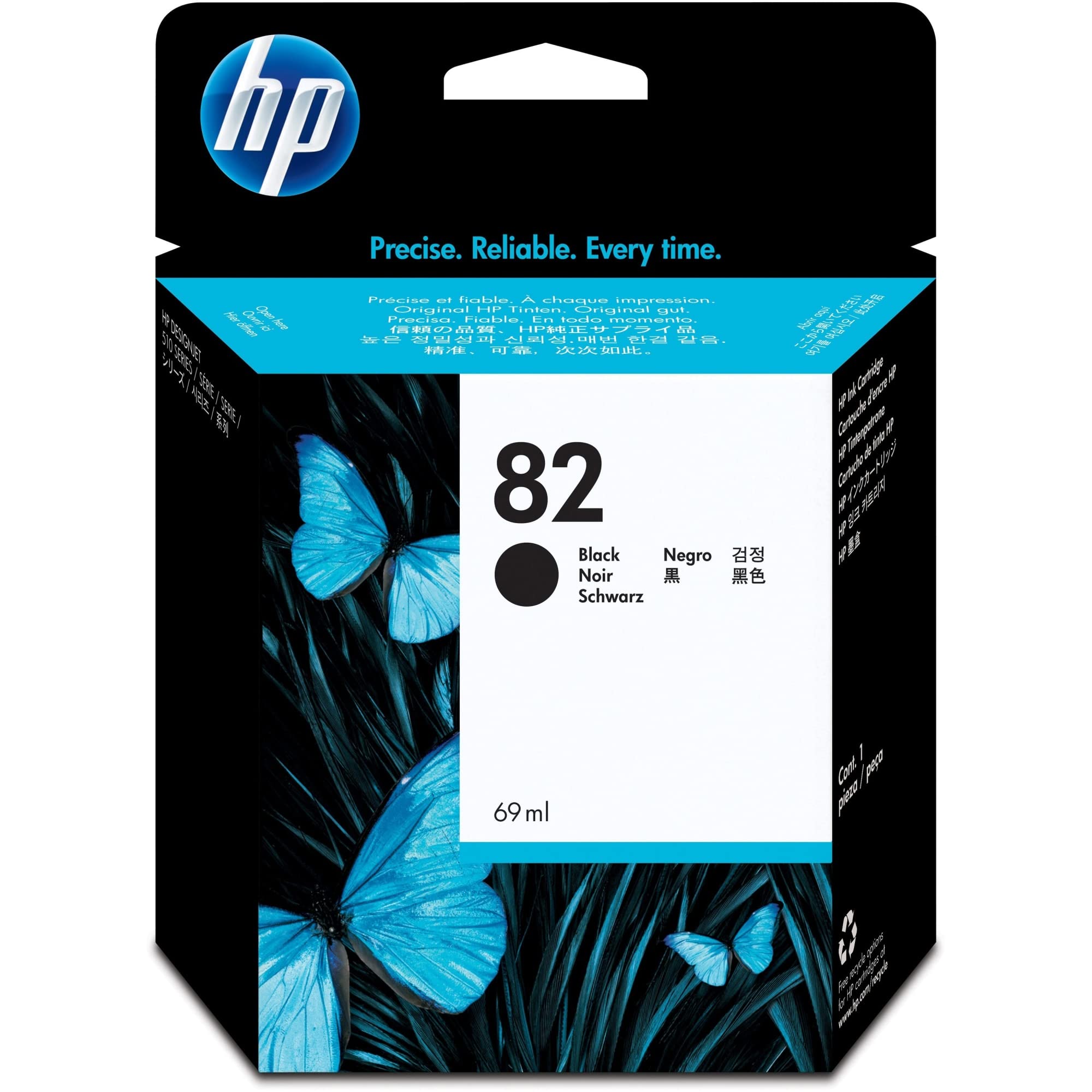 HP 82 Black Ink Cartridge - Black - Inkjet - 1 Each