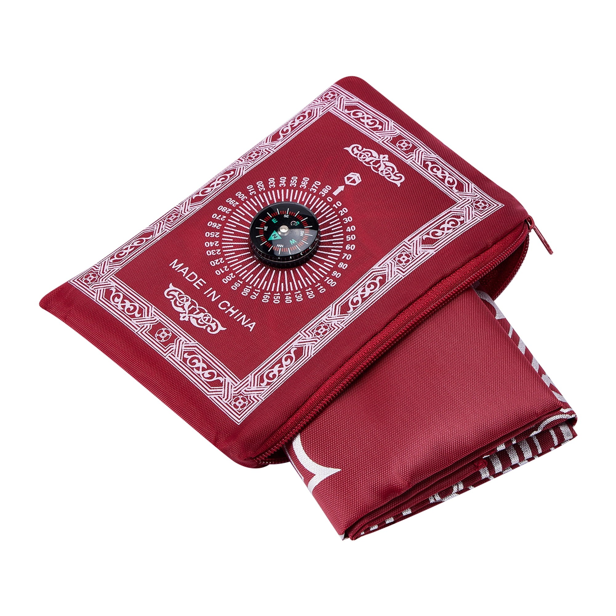 Muslim Prayer Rug Portable Large Size Braided Mats Simply Print with Compass In Pouch Travel Home New Style Pilgrimage Blanket