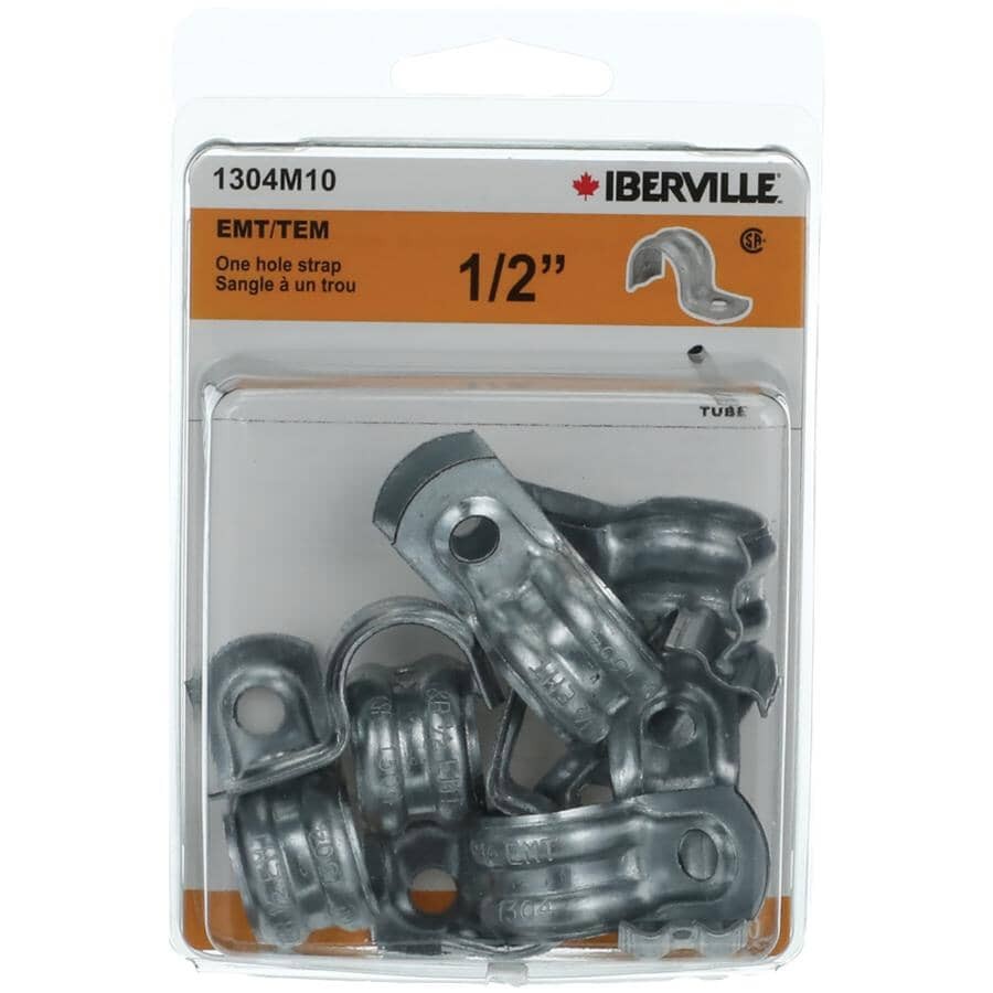 IBERVILLE Galvanized steel 1/2 in. one hole EMT strap (Bag of 10
