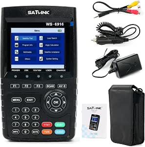 SATLINK WS-6916 DVB-S/S2 HD Digital Satellite TV Finder with MPEG-2/MPEG-4, Digital Satellite Signal Finder Meter, Black