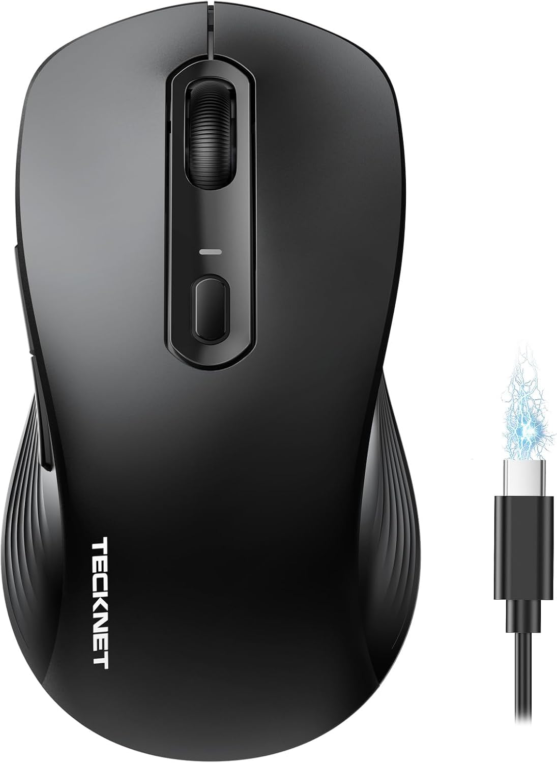 TECKNET Bluetooth Wireless Mouse, 3 Modes Bluetooth 5.0 & 3.0 Mouse 2.4G Wireless Portable Optical Mouse with USB Nano Receiver, Ergonomic Mouse for Laptop, MacBook, PC, Windows, Android, OS System