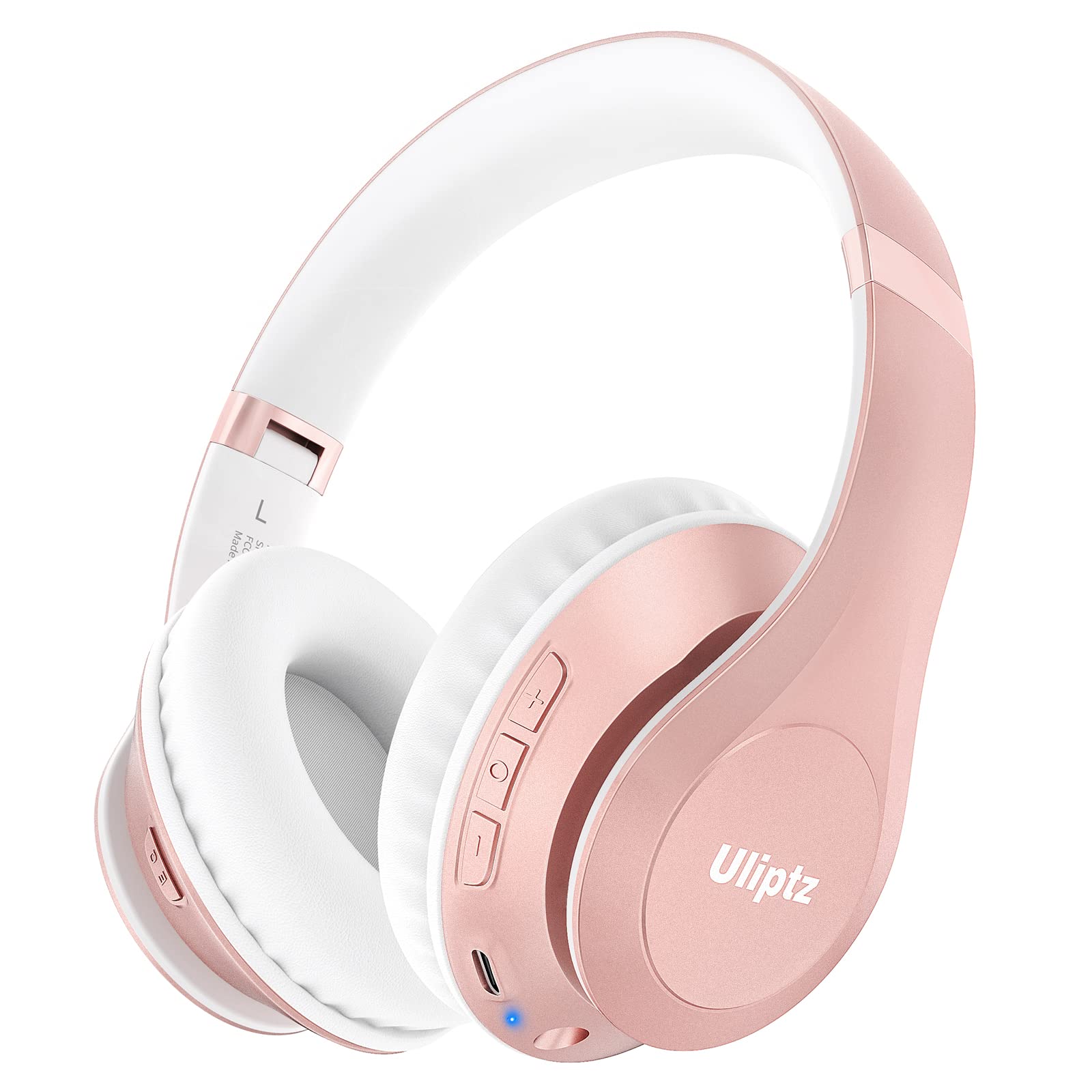 Uliptz Wireless Bluetooth Headphones, 60H Playtime, 3 EQ Sound Modes, HiFi Stereo Over Ear Headphones with Microphone, Foldable Lightweight Bluetooth 5.2 Headphones for Travel/Office/Cellphone/TV/PC