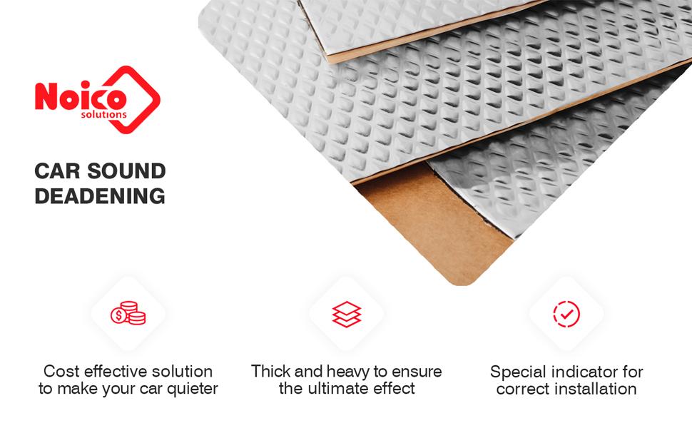 Noico 80 mil 36 sqft car Sound deadening mat, Butyl Automotive Sound Deadener, Audio Noise Insulation and dampening