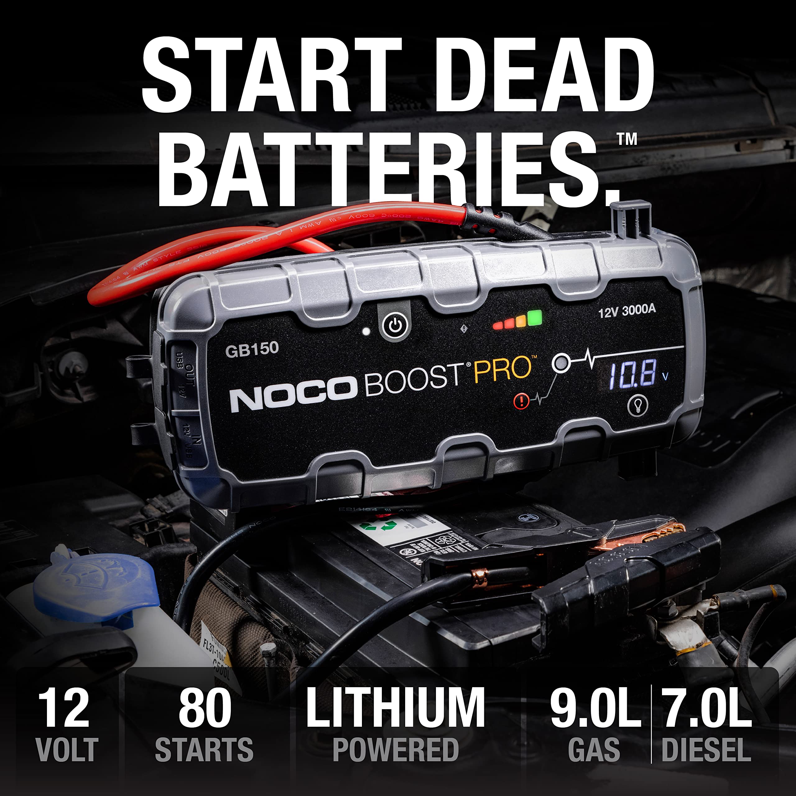 NOCO Boost HD GB150 4000 Amp 12-Volt UltraSafe Lithium Jump Starter for Up to 10-Liter Gasoline and Diesel Engines
