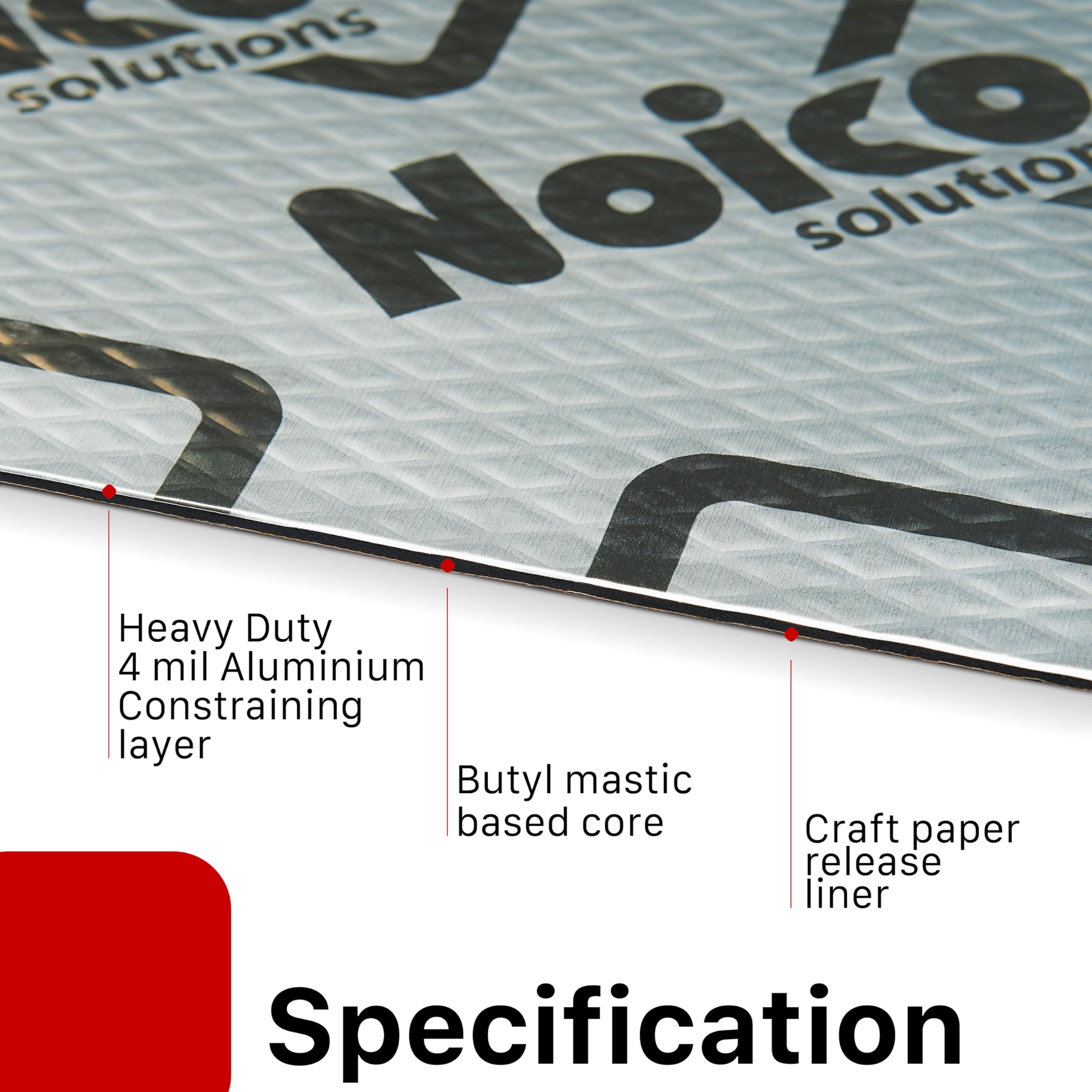 Noico Black 80 Mil 36 Sq Ft Car Sound Deadening, Butyl Automotive Deadener Restoration mat and Noise dampening Insulation