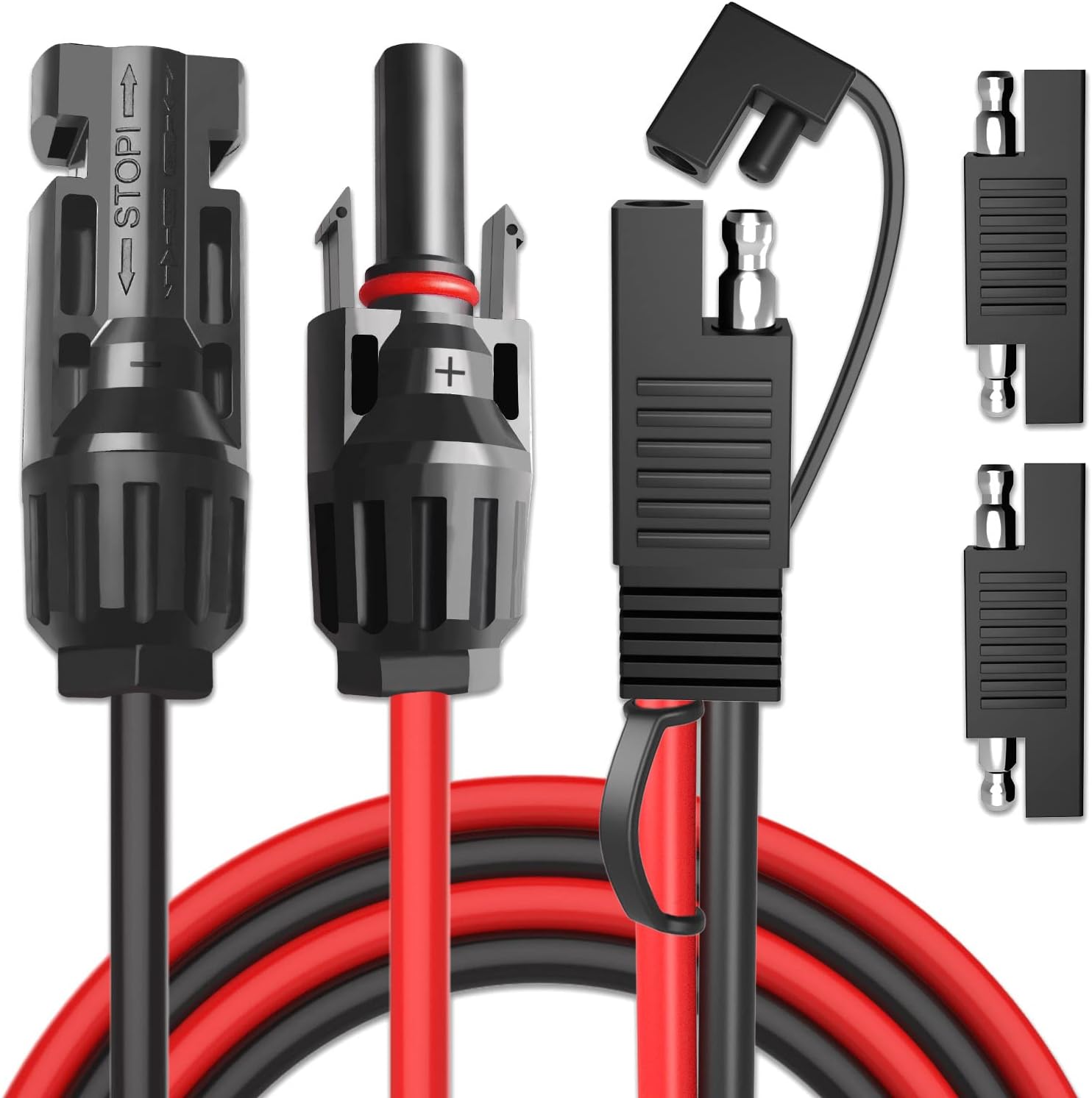 SolarAccs MC4 to SAE Adapter 10 AWG Cable Connector with SAE Polarity Reverse Adapter for RV Panel Solar 20in/51cm (SAE-MC4)