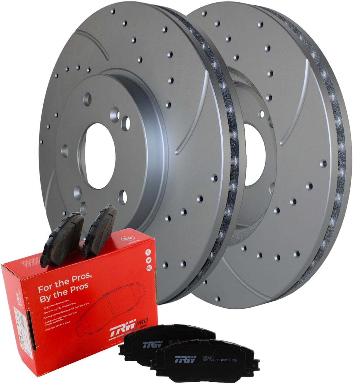 TRW Pro TRC0537 Disc Brake Pad Set For Honda Accord 1991-2007, Rear, And Other Applications