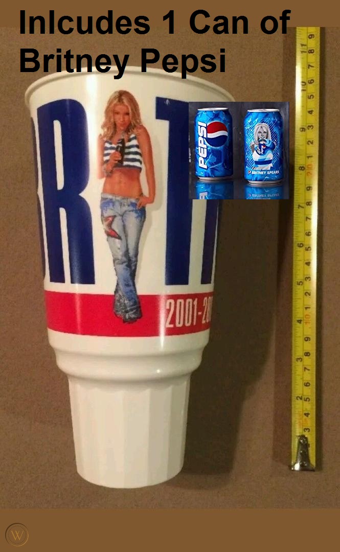 Britney Spears 2002 Pepsi 711 Collectible New Cup 7-11 Pepsi Can Included COMBO
