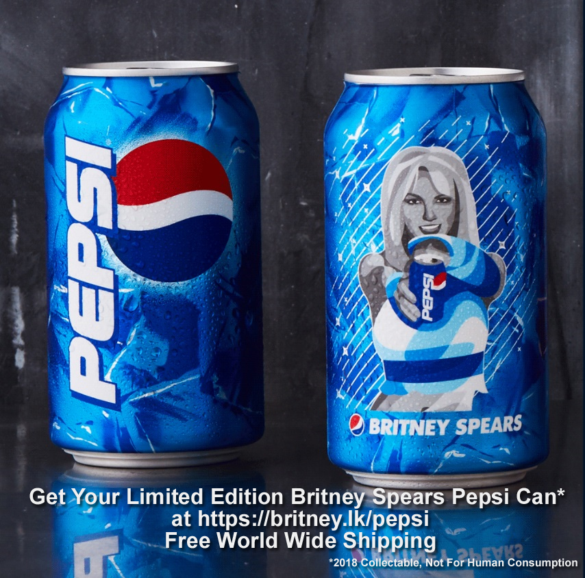 Britney Spears 2018 Pepsi Can Unopened Collectible New