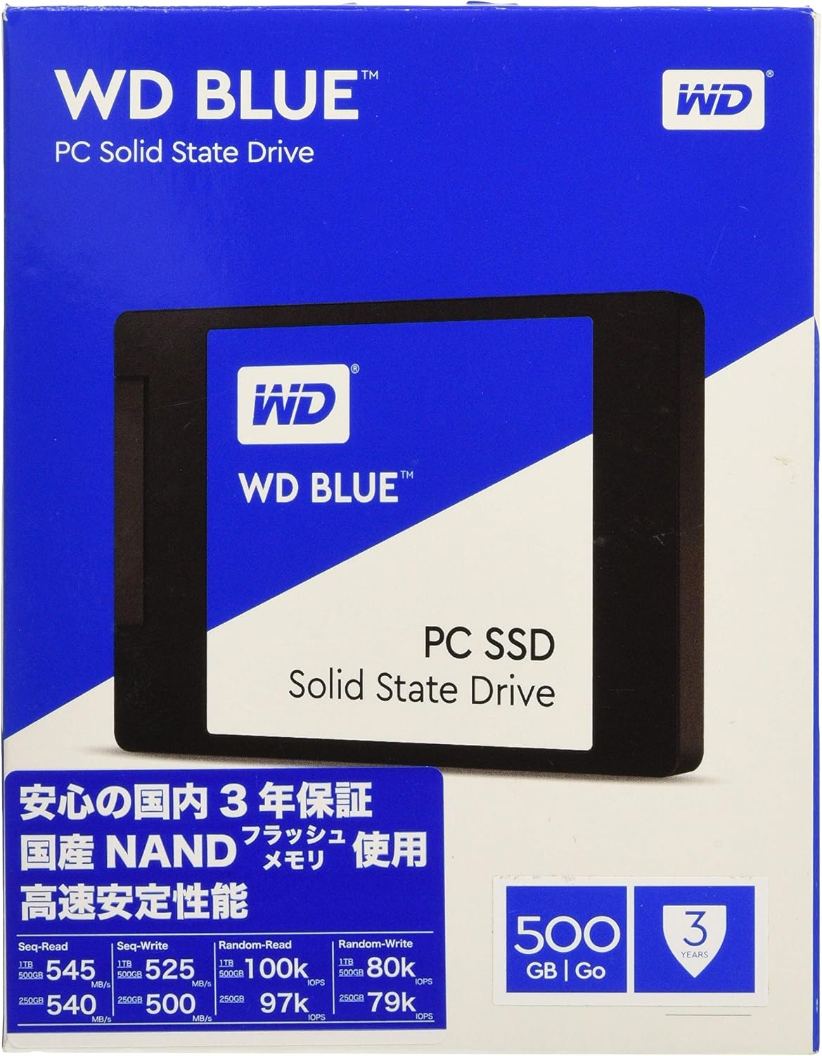 WD Blue 500GB PC SSD - SATA 6 Gb/s 2.5 Inch Solid State Drive -  WDS500G1B0A