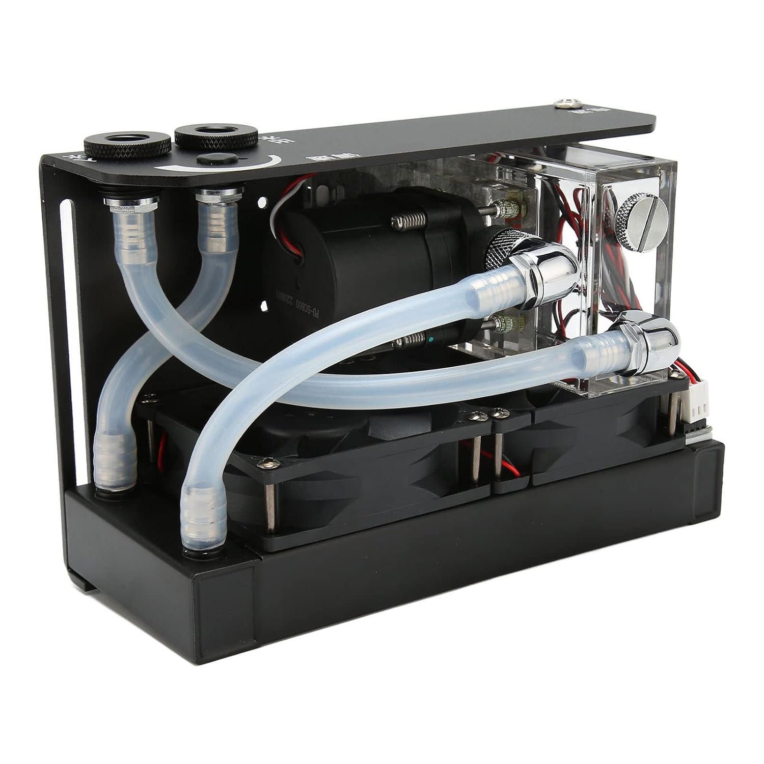 Computer PC Water Cooling Pump,Integrated Water Cooling Pump with Temperature Display + Detachable Water Tank(Black)