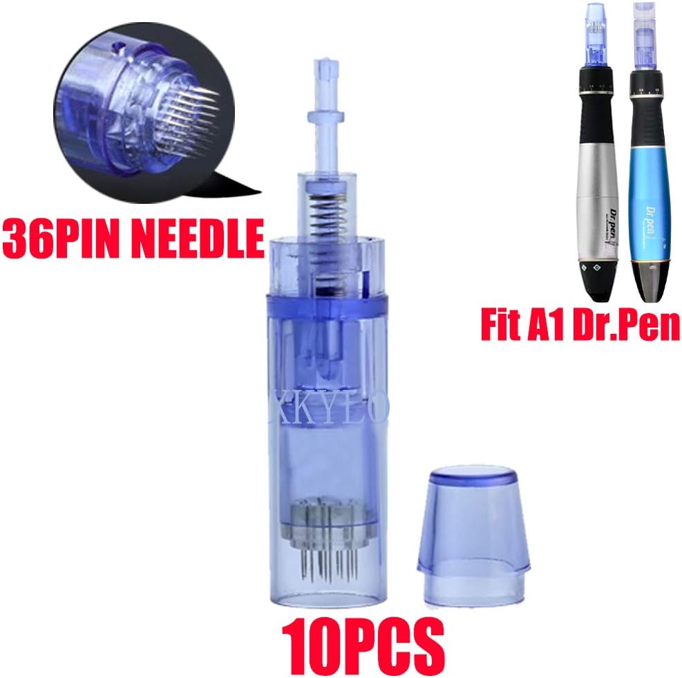 Micro Needles Cartridges,12/36/42pin Tips For Electric Auto Stamp Ultima A1 Dr.Pen Whitening Anti-Aging Beauty Derma Pen Bayonet coupling Micro Needles Blue (36Pin, 10pcs)