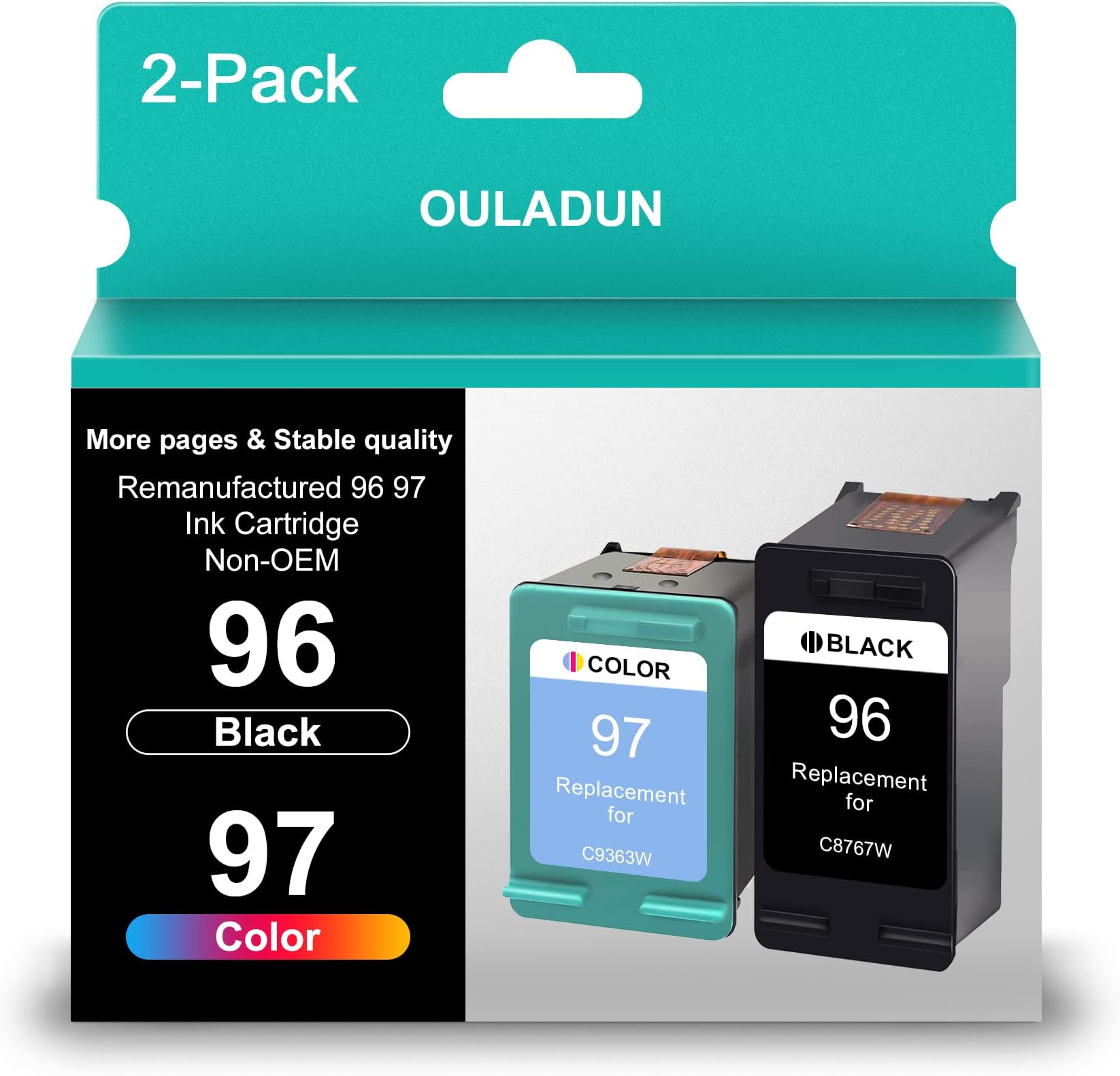 4 Pack Compatible HP 96 Black Ink Cartridge and HP 97 Color Ink Cartridge