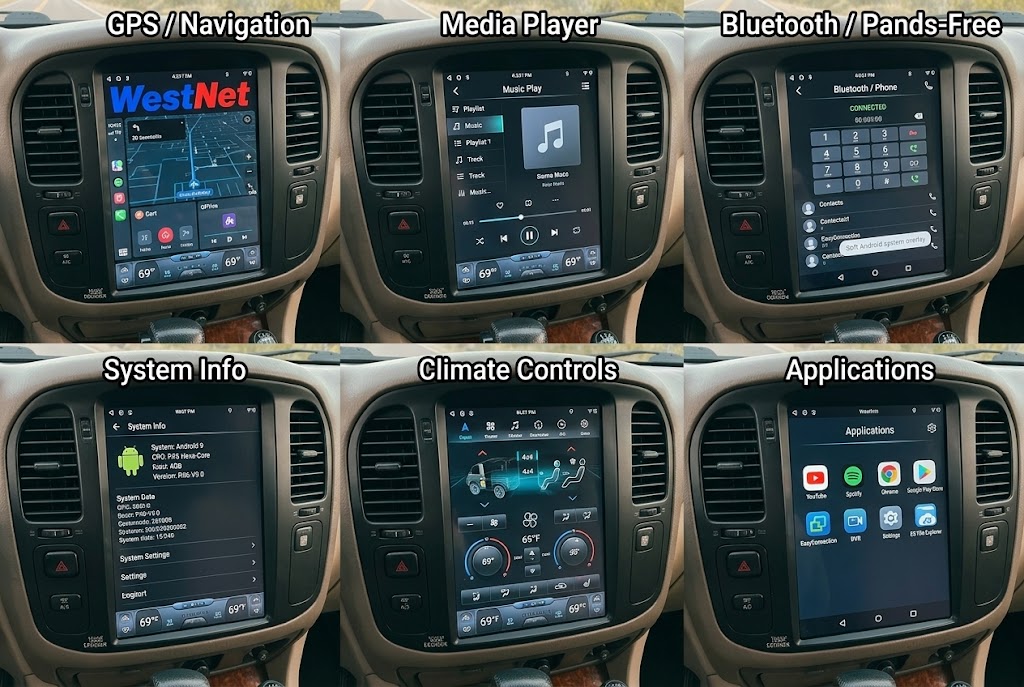 12.1'' Vertical PX6 Tesla Style Android 9.0 Car DVD GPS Navigation Player for TOYOTA LAND CRUISER LC100 LEXUS LX470 1999-2002