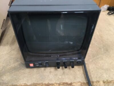 2x SONY PVM-91 Vintage Black and White CRT Video Monitor with Rack