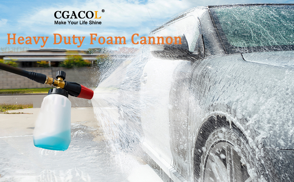 CGACOL Car Foam Cannon Pressure Washer Snow Foam Lance Jet Wash Quick Release Adjustable Nozzle 1/4 Inch Car Foam Blaster for Pressure Power Washer