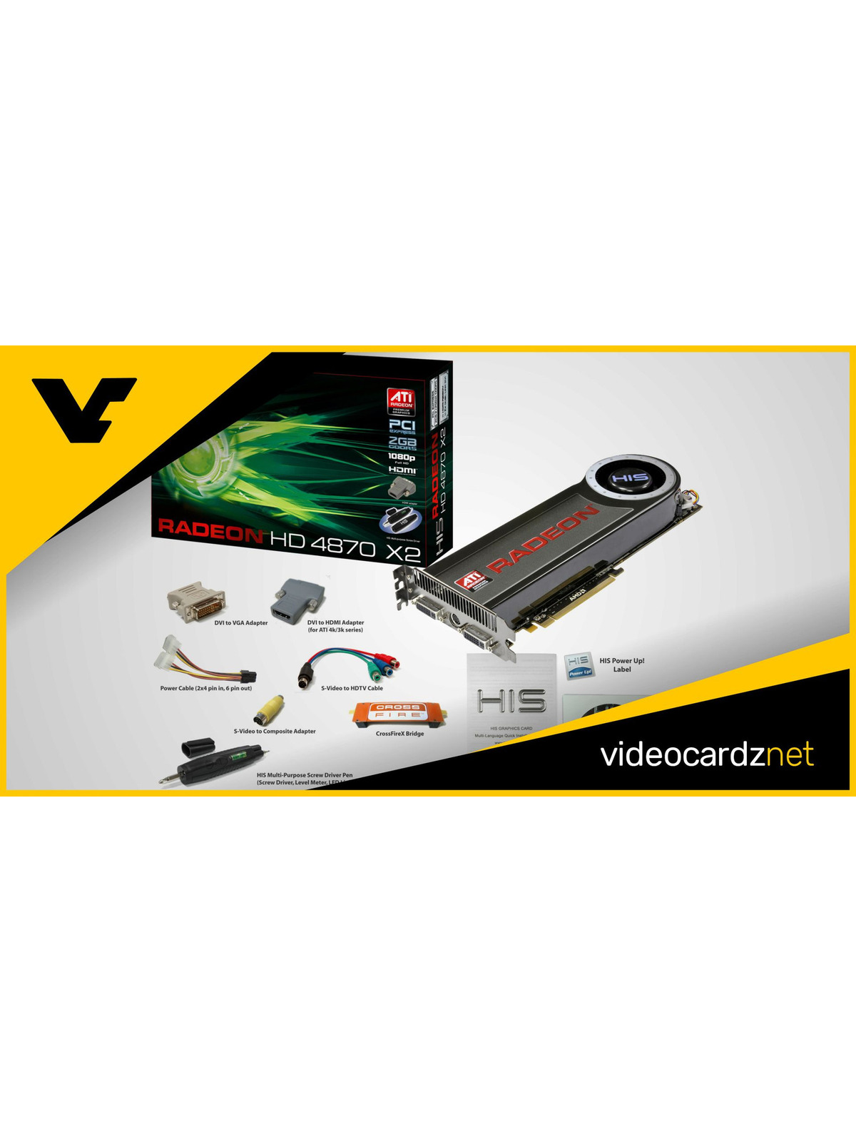 HIS H487X2F2GP Radeon HD 4870 X2 HDMI Dual DL-DVI HDCP RoHS 2GB