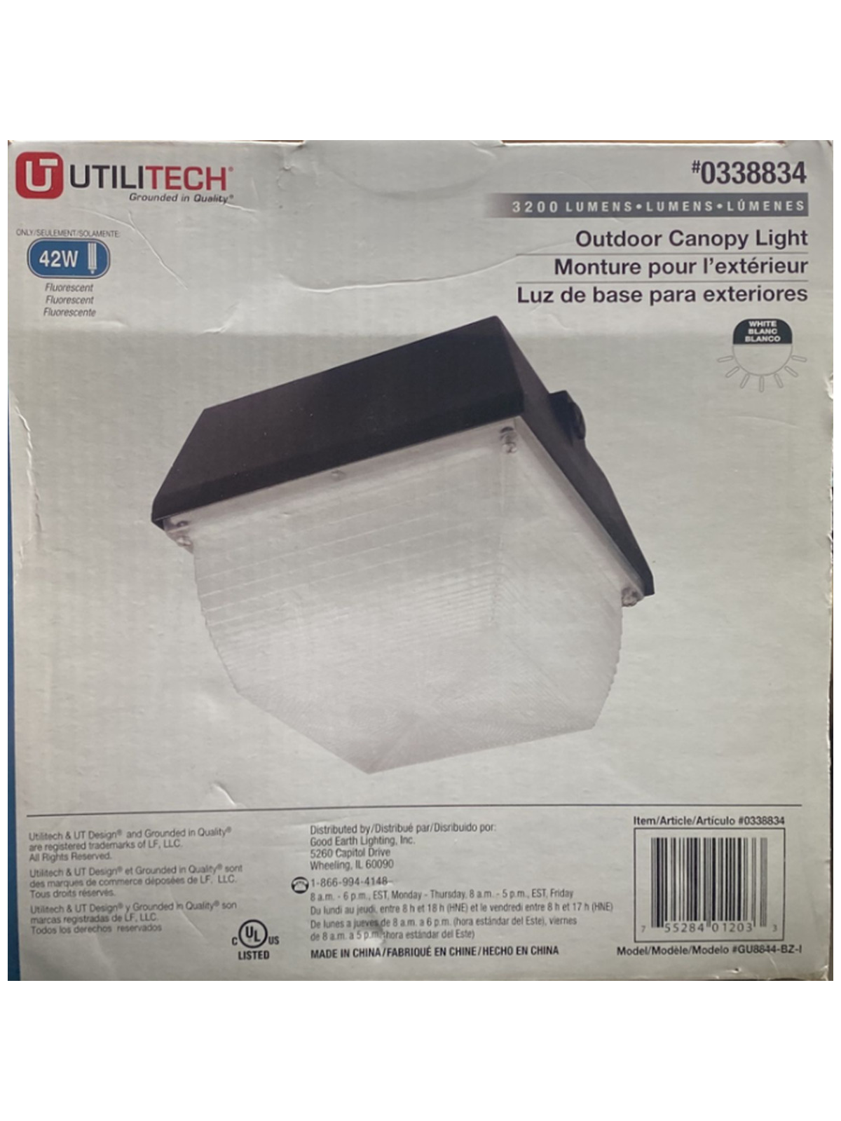 Utilitech Outdoor Canopy Light 3200 Lumens Gu8844 42w 033883