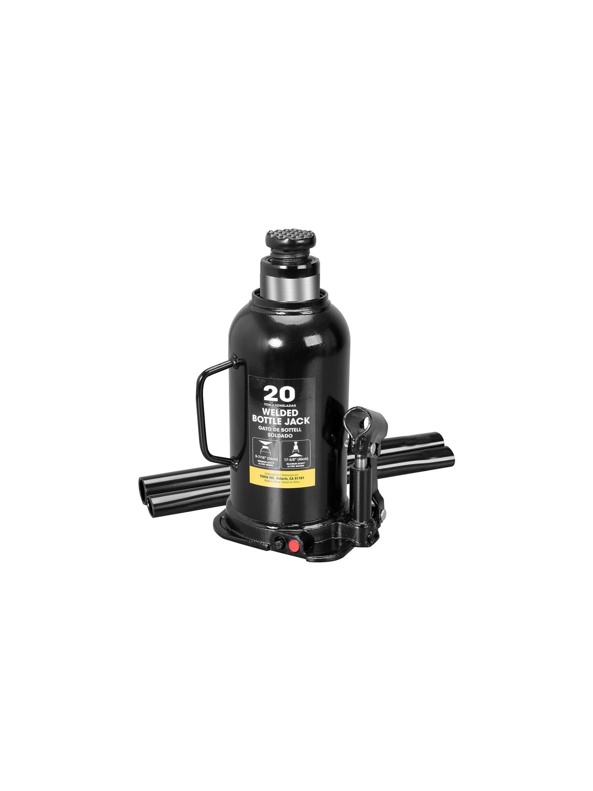 Torin AT92003BB Hydraulic Welded Bottle Jack, 20 Ton (40,000 lb) Capacity, Black