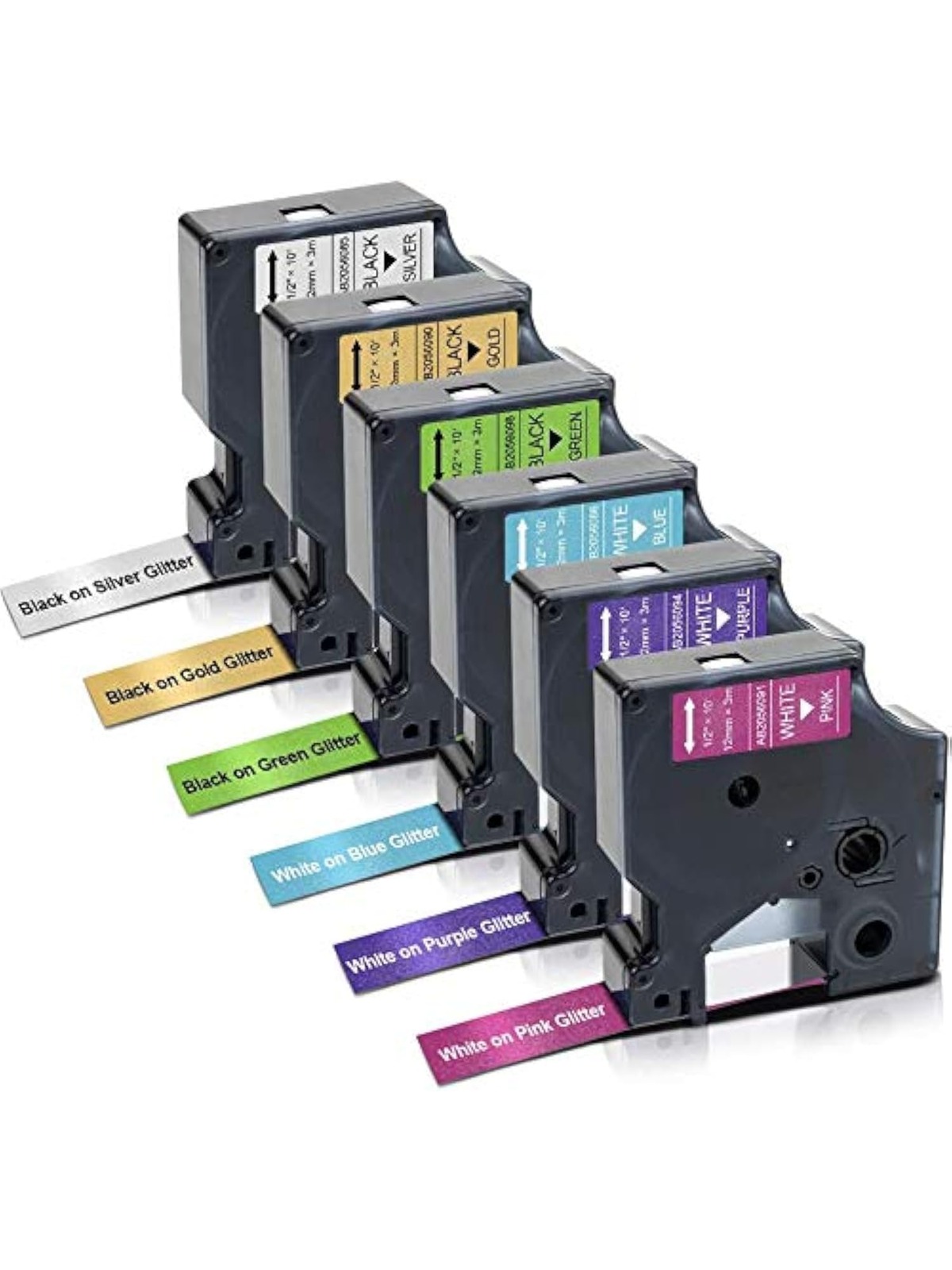 Anycolor 7-Pack Equivalent DYMO D1 Label Tapes Combo Set Compatible DYMO 45010 45013 45016 45017 45018 45019 45021 for DYMO LabelManager 160 280 420P PnP 220P 360D 450 210D