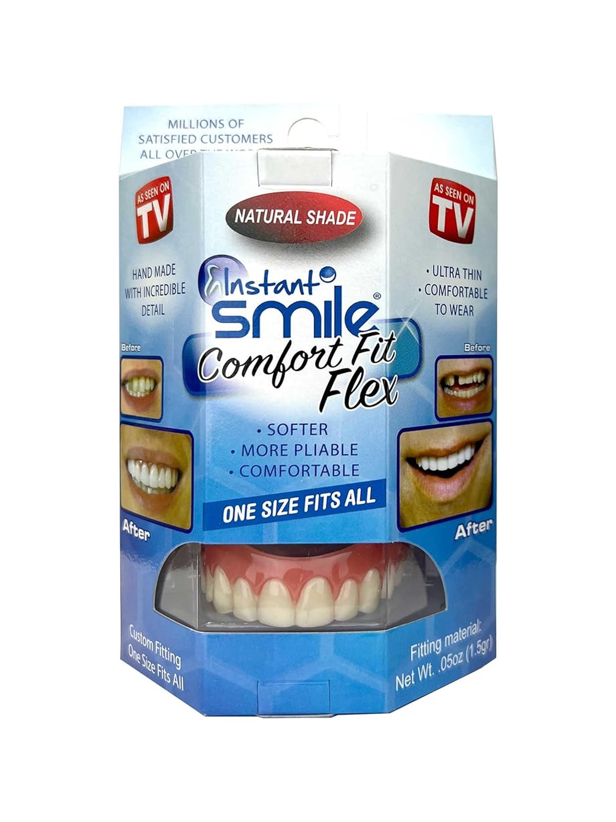 Instant Smile Comfort Fit Flex - Natural Shade - Upper Veneer Cosmetic Teeth
