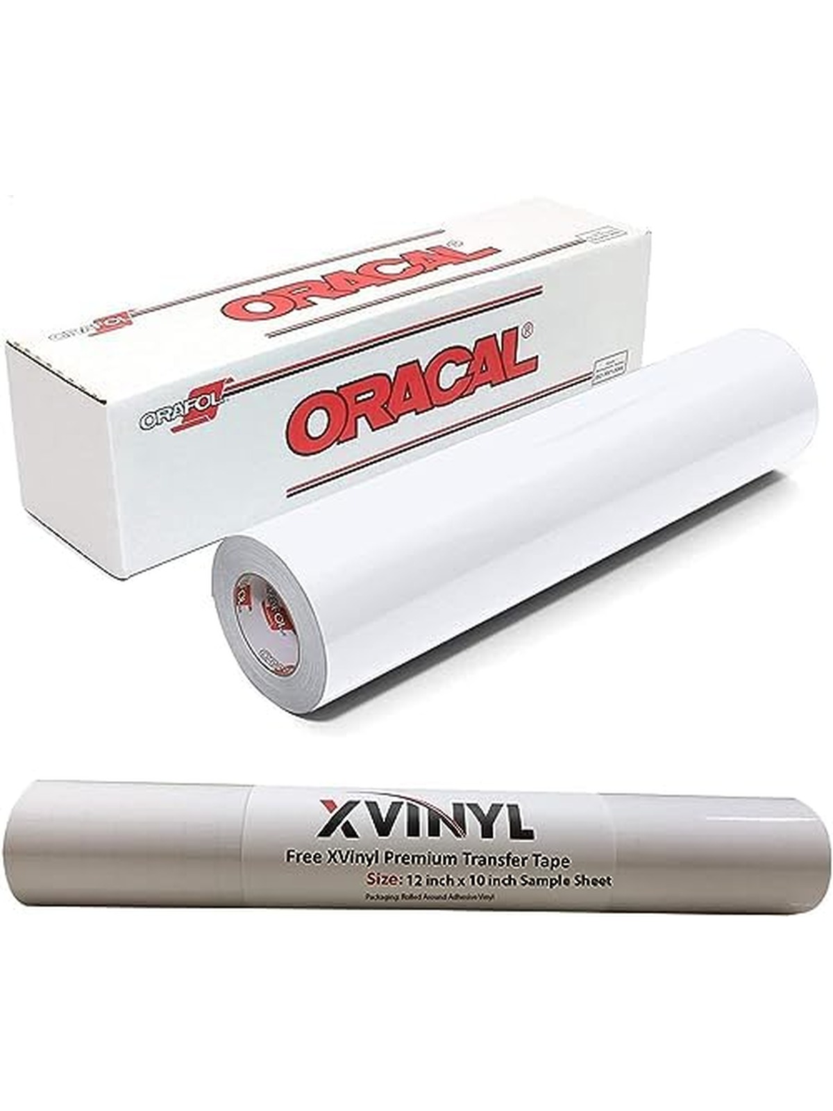 Vinyl Oracal 651 White Gloss (12" x 20 ft Roll) of Glossy Outdoor Permanent Adhesive Craft Vinyl for Cricut, Silhouette, Cameo - Gloss Finish (20 ft) - Bonus 1 3.8" Maple Leaf Permanent Decal