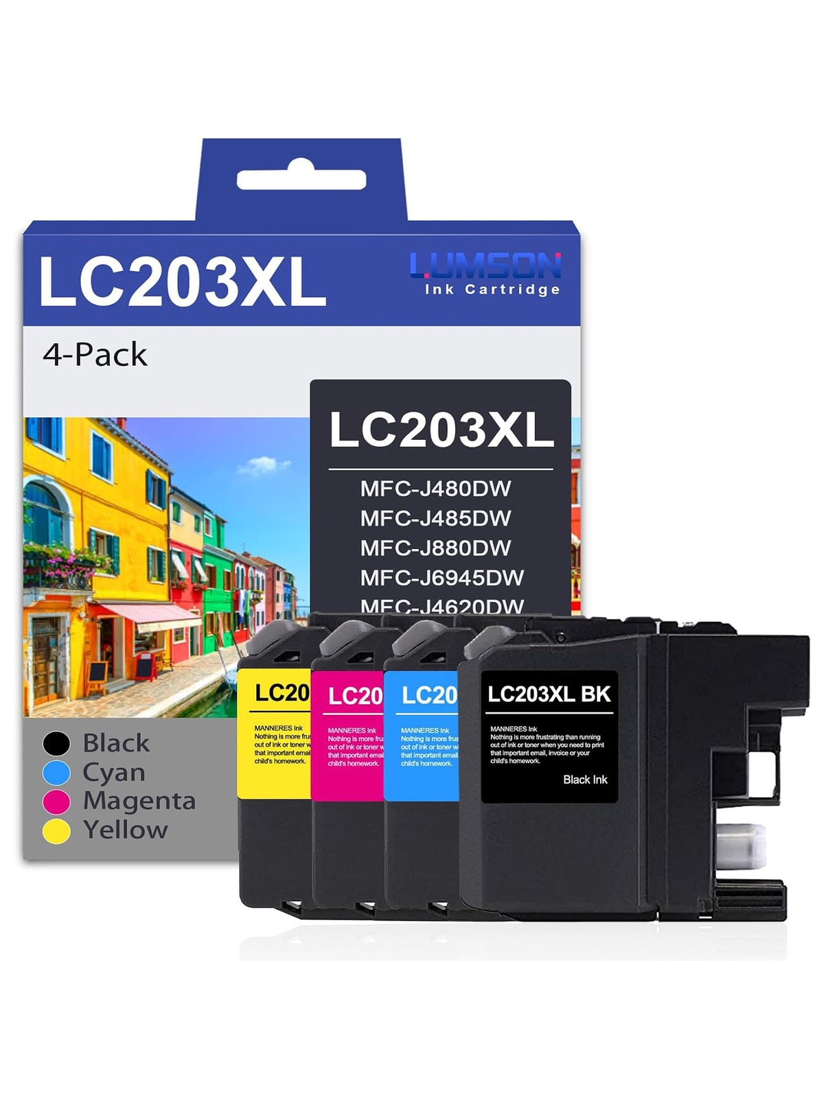 20 Inkfirst Ink Cartridges LC203XL LC203 LC201 High Yield Compatible Remanufactured for Brother MFC-J680DW MFC-J880DW MFC-J885DW MFC-J4320DW MFC-J4420DW MFC-J460DW MFC-J4620DW MFC-J480DW MFC-J485DW MFC-J5520DW MFC-J5620DW MFC-J5720DW Black Cyan Magenta Yellow (4 Set + 4 Black) LC203XLBK LC203XLC LC203XLM LC203XLY