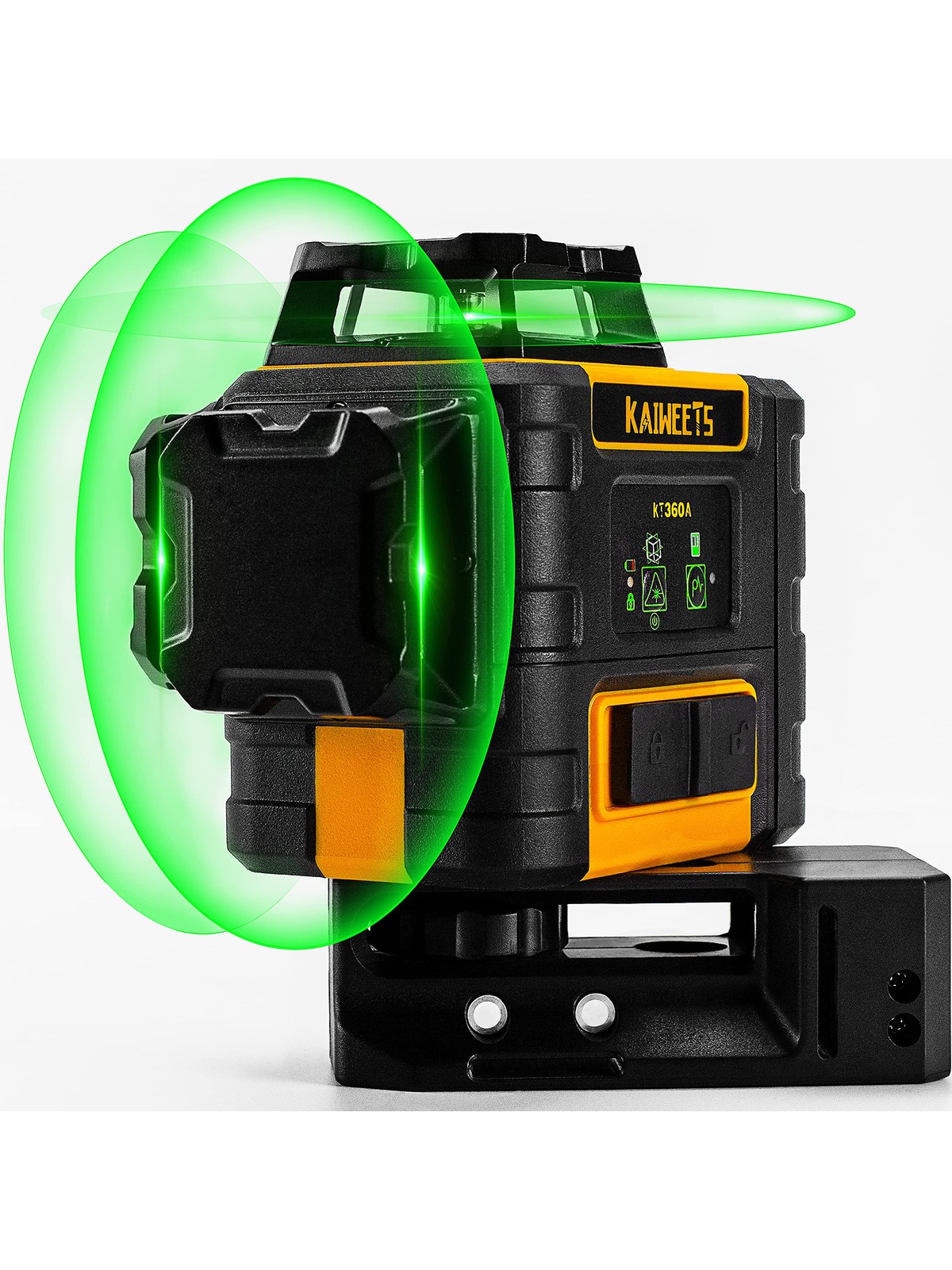 KAIWEETS Laser Level 3 X 360 Green Line, Self-Leveling Construction Laser with Pulse Mode, Working time up to 40h, with 2 Rechargeble Lithium Batterie
