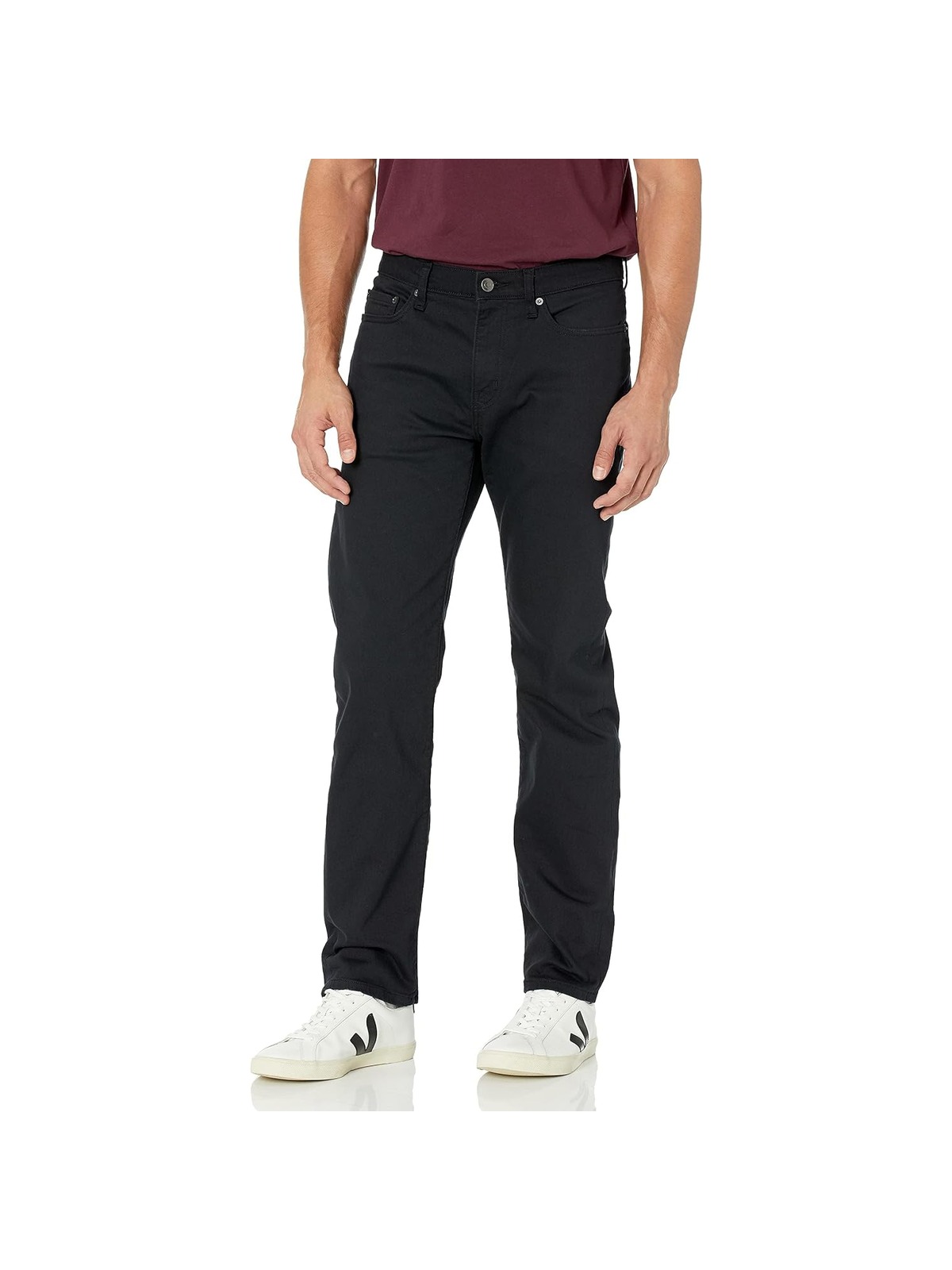 Amazon Essentials Men's Straight-Fit Stretch Jean, Washed Black, 28W x 30L