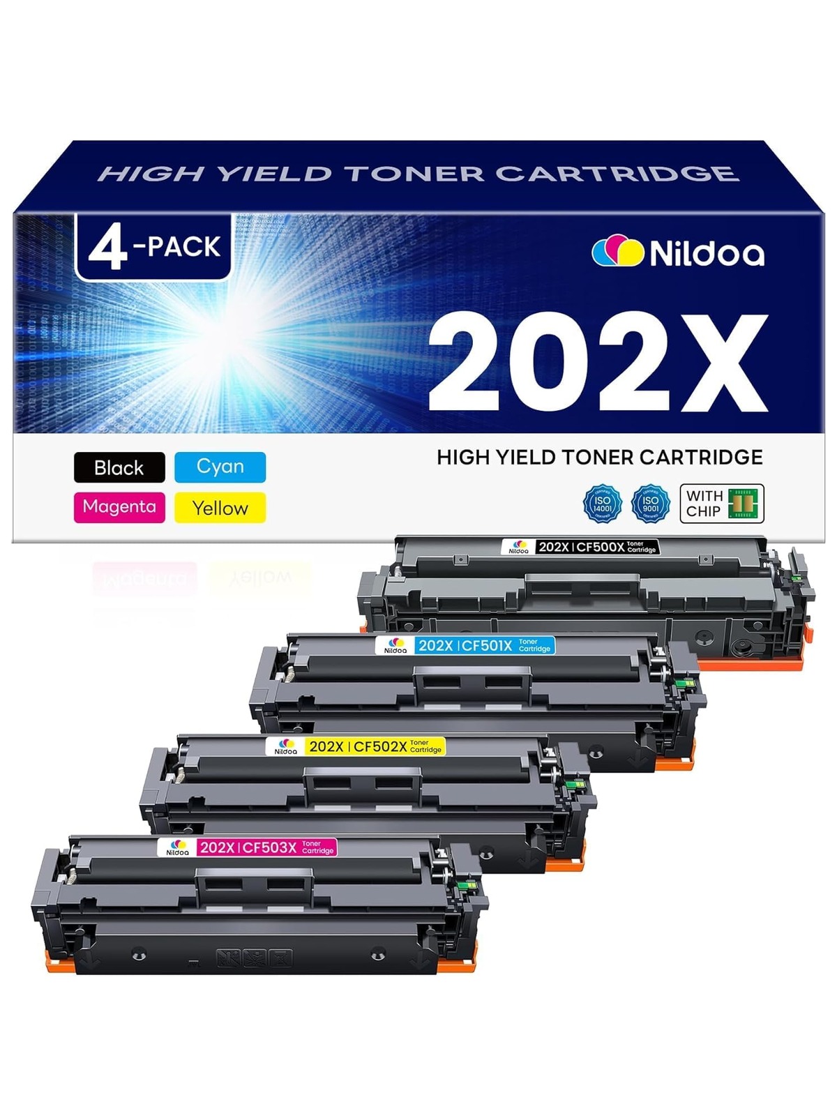 PrinterProTM Compatible Replacement for HP 202X Toner Cartridges CF500X High Yield of HP 202A CF500A Color Laserjet Pro M253 M254 M254dn M254nw M254DW MFP M280 M280nw M281cdw M281fdw M281fdn (Black)