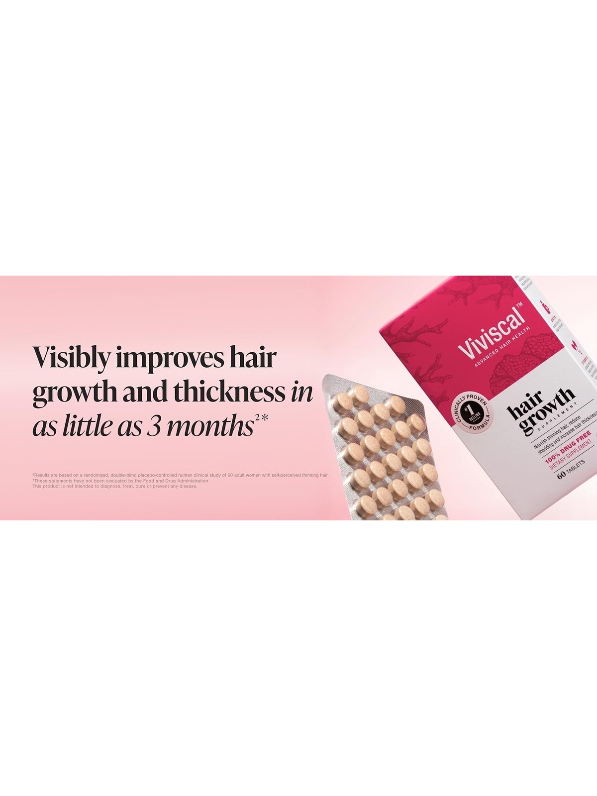 Viviscal Women's Hair Growth Supplement - Nourish Thinning Hair and Increase Hair Thickness - With AminoMar Collagen, Biotin, Zinc, Vitamin C, and Iron - 60 Tablets (30-Day Supply)