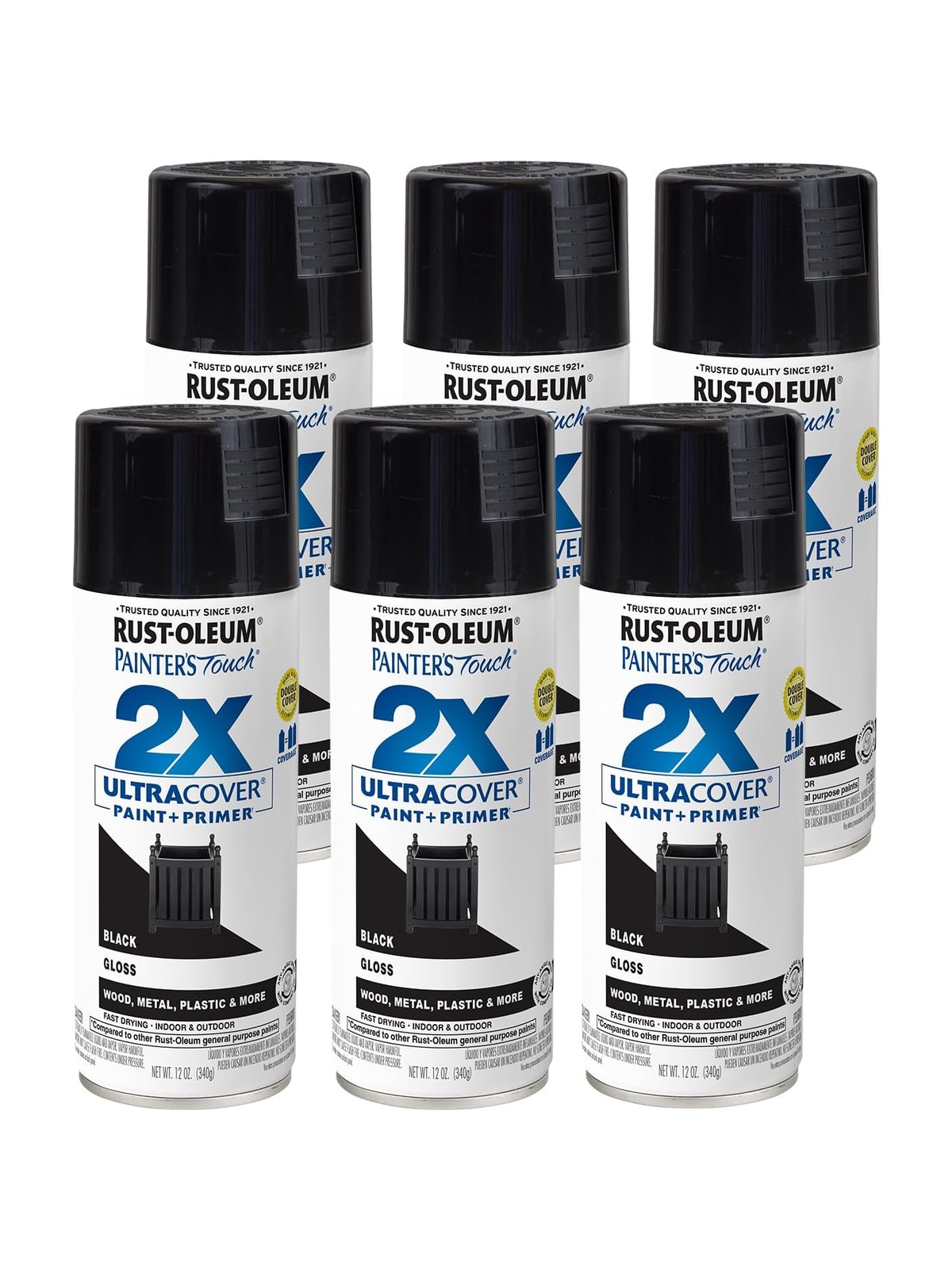 Rust-Oleum 249122 Painter's Touch Multi Purpose Spray Paint, 12-Ounce, Black