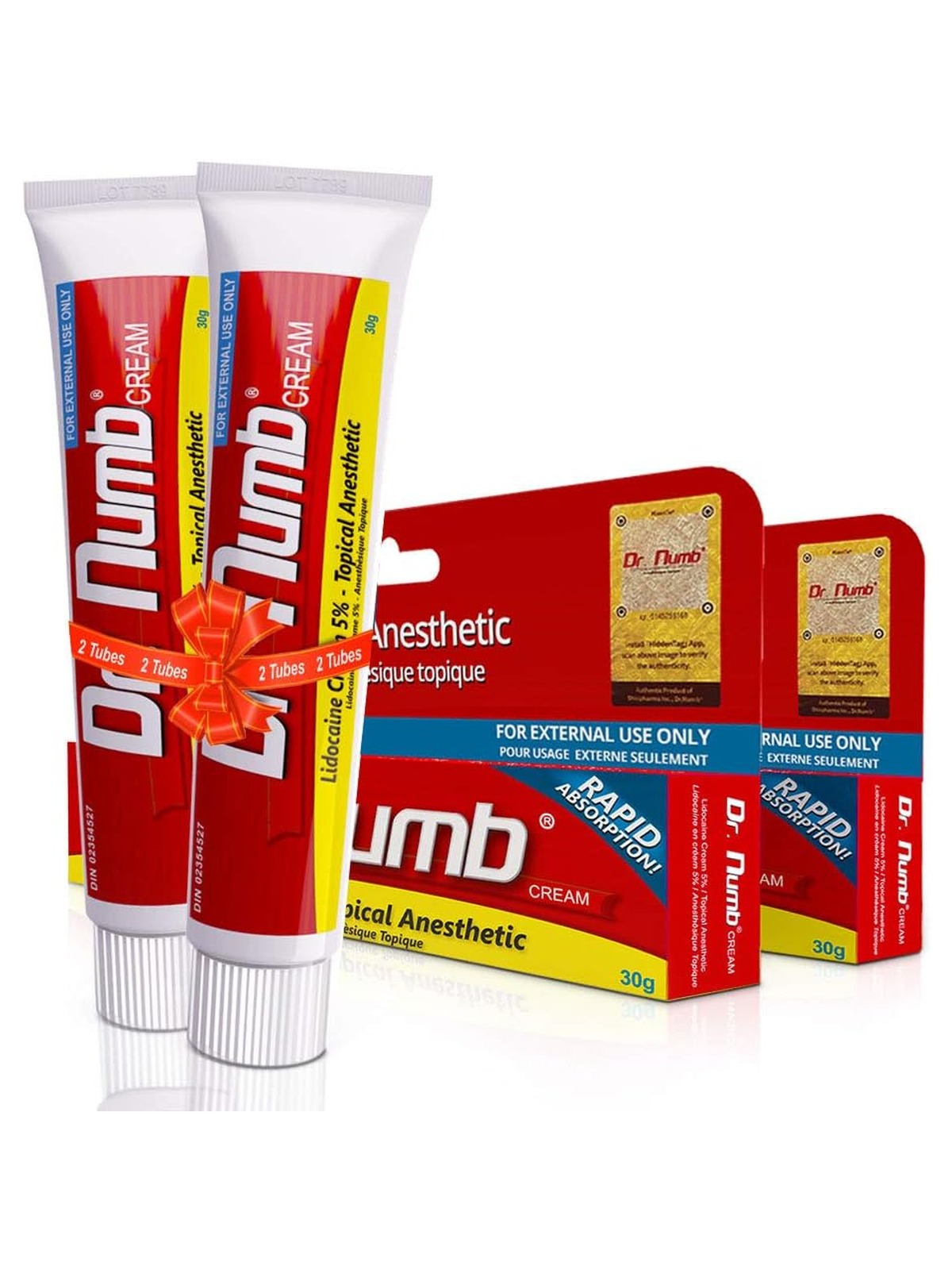 DR.NUMB Topical Numbing Anesthetic Cream 5%, 30g, Made in Canada, Rapid Absorption, Hypo-allergenic, Non-Oily
