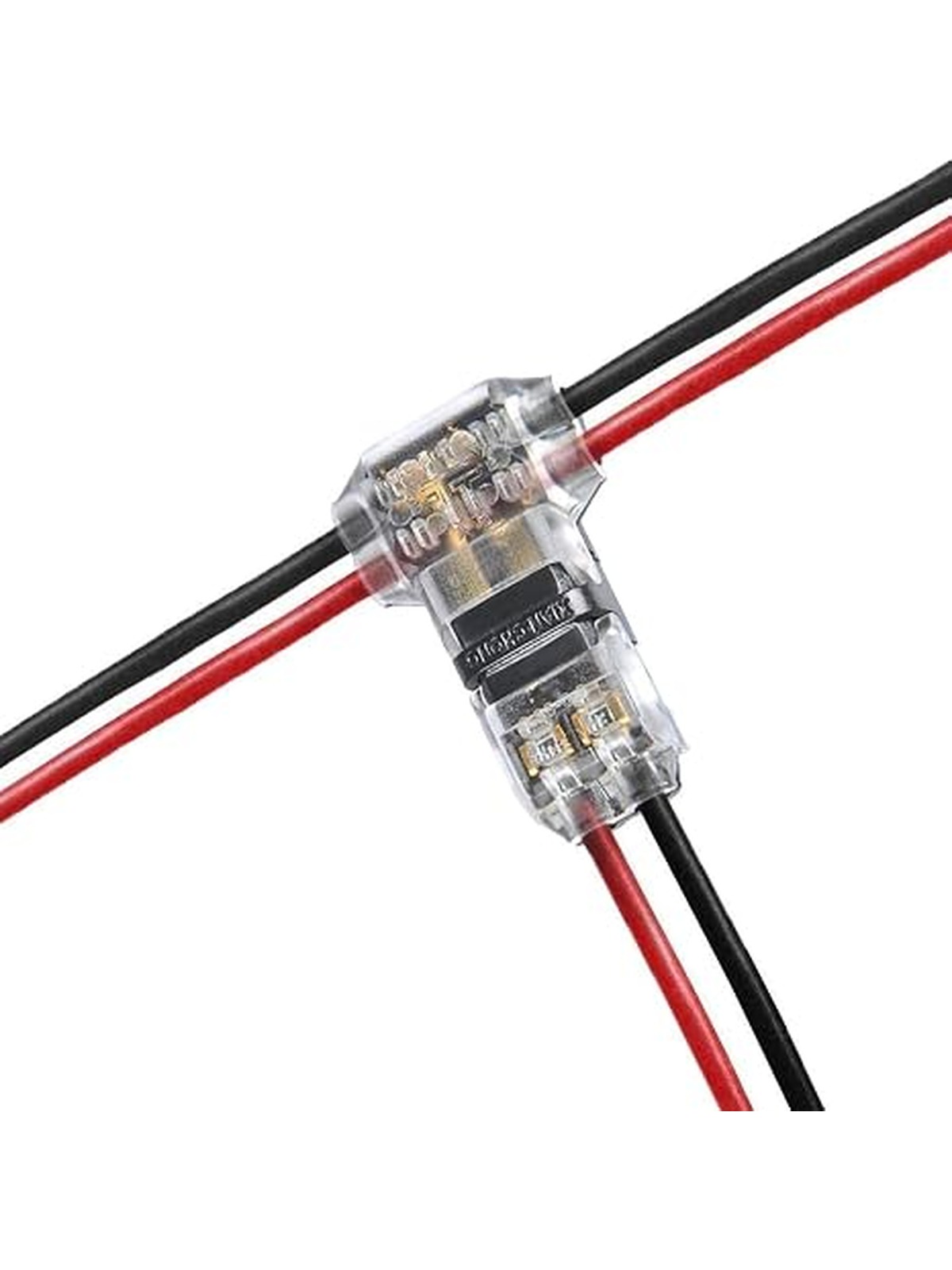 Kalolary Wire Connectors, 24 Pack 2 Pin 2 Way Low Voltage Universal Compact Wire T Tap Connectors, 18-22AWG Electrical Wire Connection Self-Stripping Quick Splice