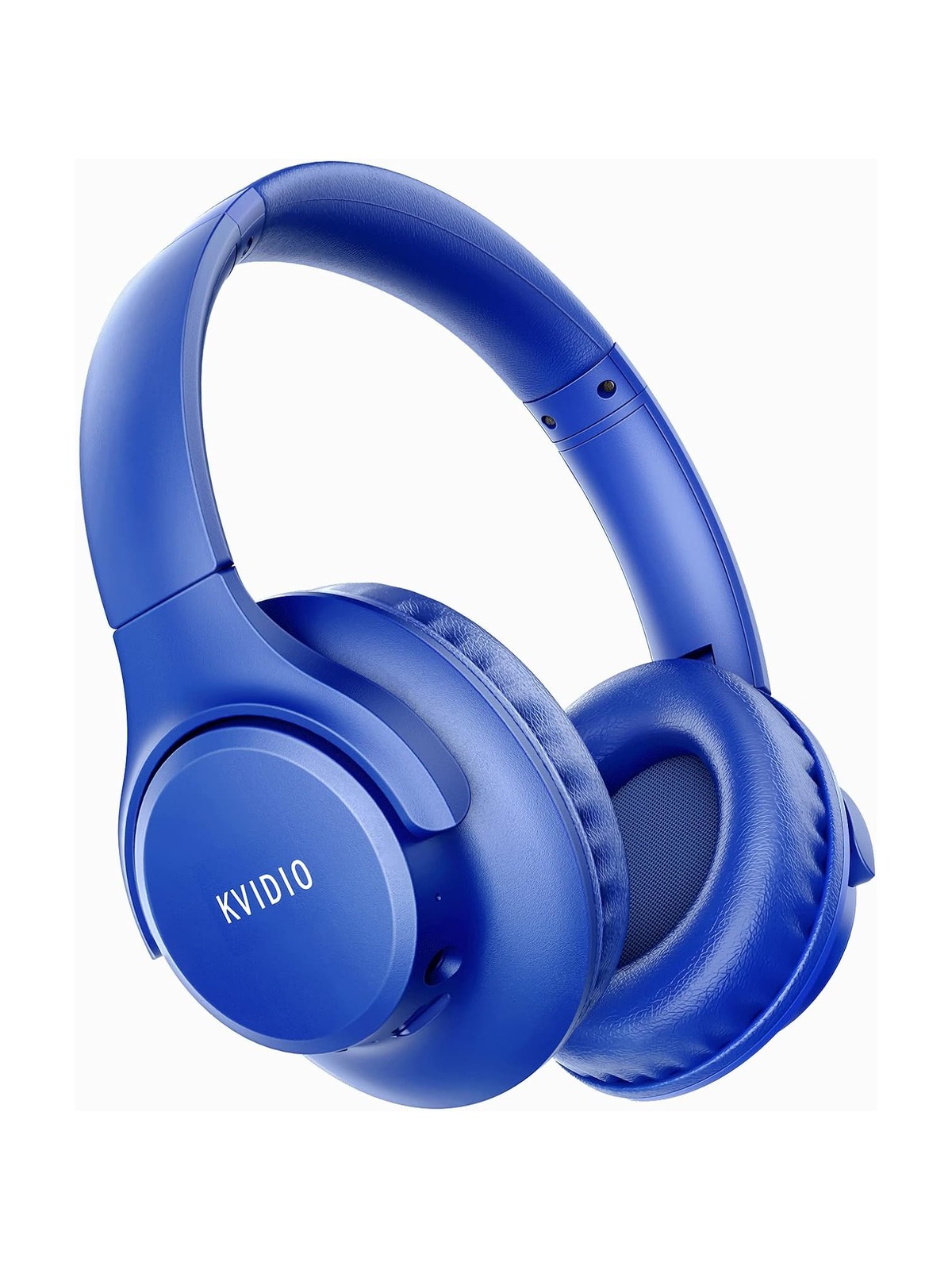 Bluetooth Headphones Over Ear, KVIDIO 55 Hours Playtime Wireless Headphones with Microphone, Foldable Lightweight Headset with Deep Bass,HiFi Stereo Sound for Travel Work Laptop PC Cellphone (Black)