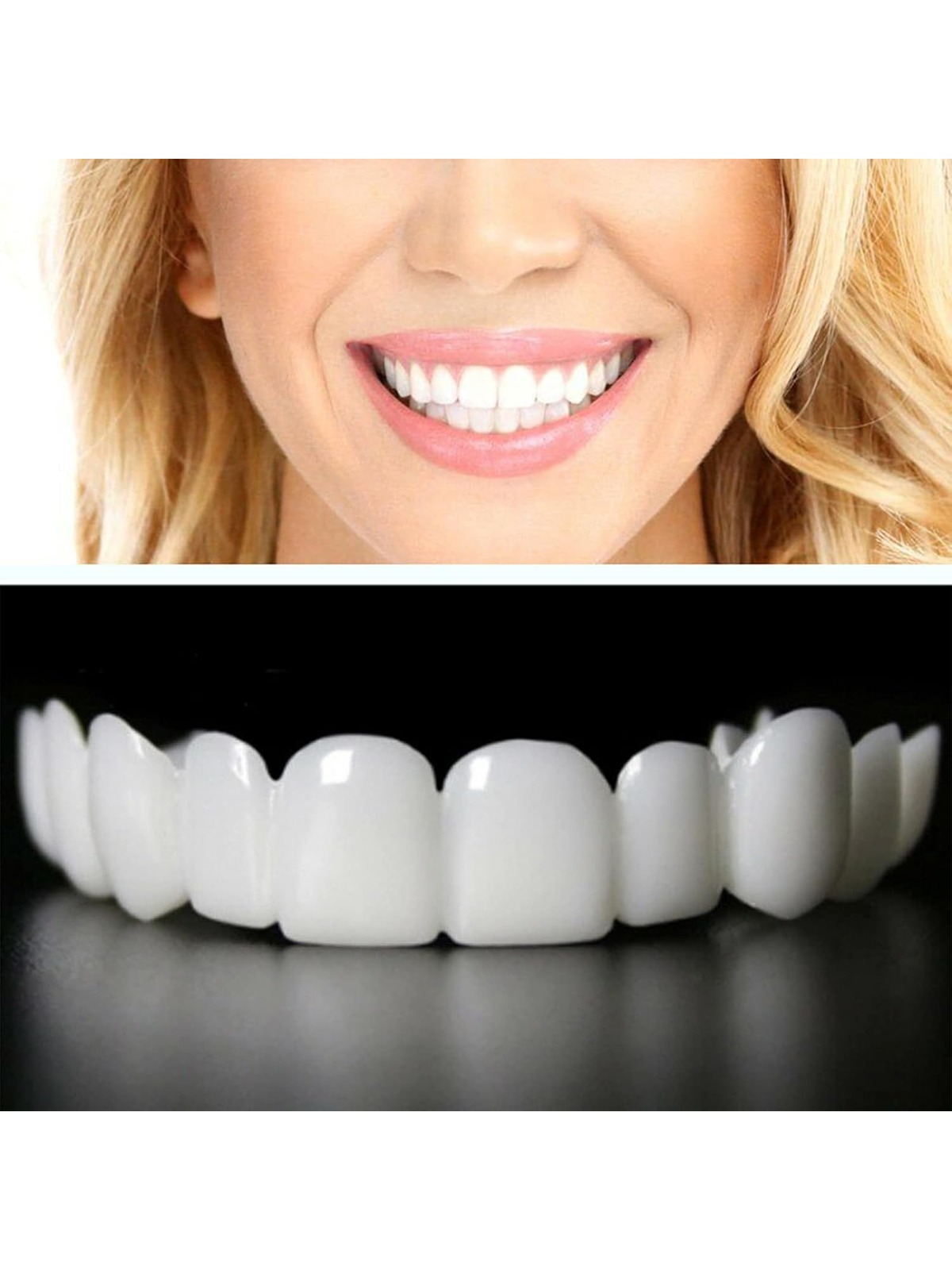 Dentures, Set of False Teeth with Hollywood White Shade Teeth