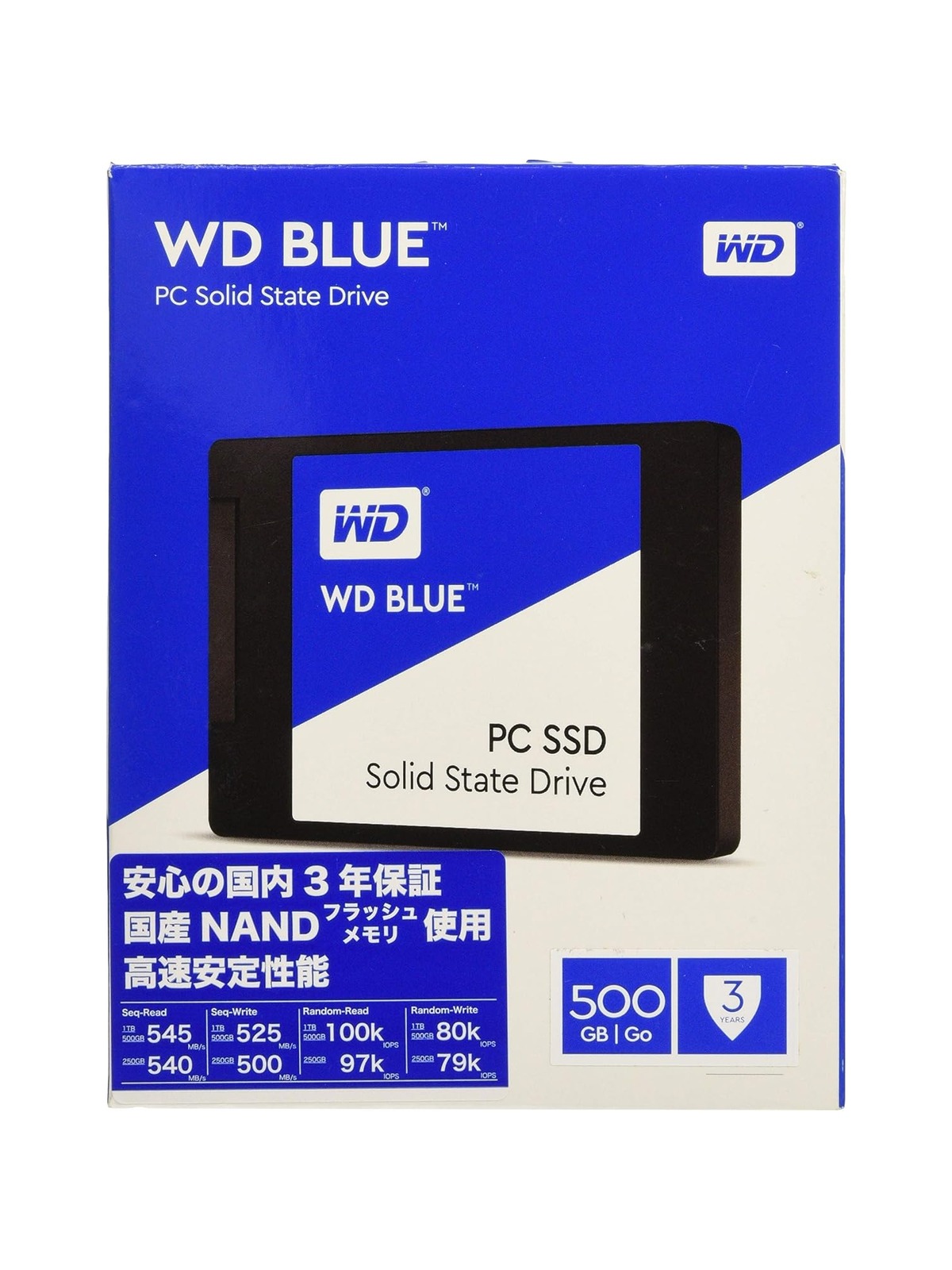 WD Blue 500GB PC SSD - SATA 6 Gb/s 2.5 Inch Solid State Drive -  WDS500G1B0A
