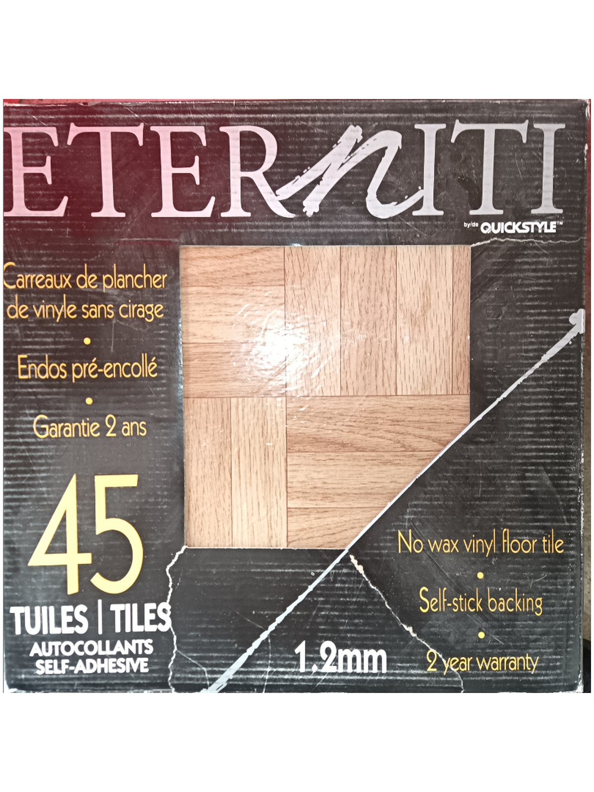 Quickstyle Eterniti Vinyl Floor Tiles - Self-Adhesive, Easy to