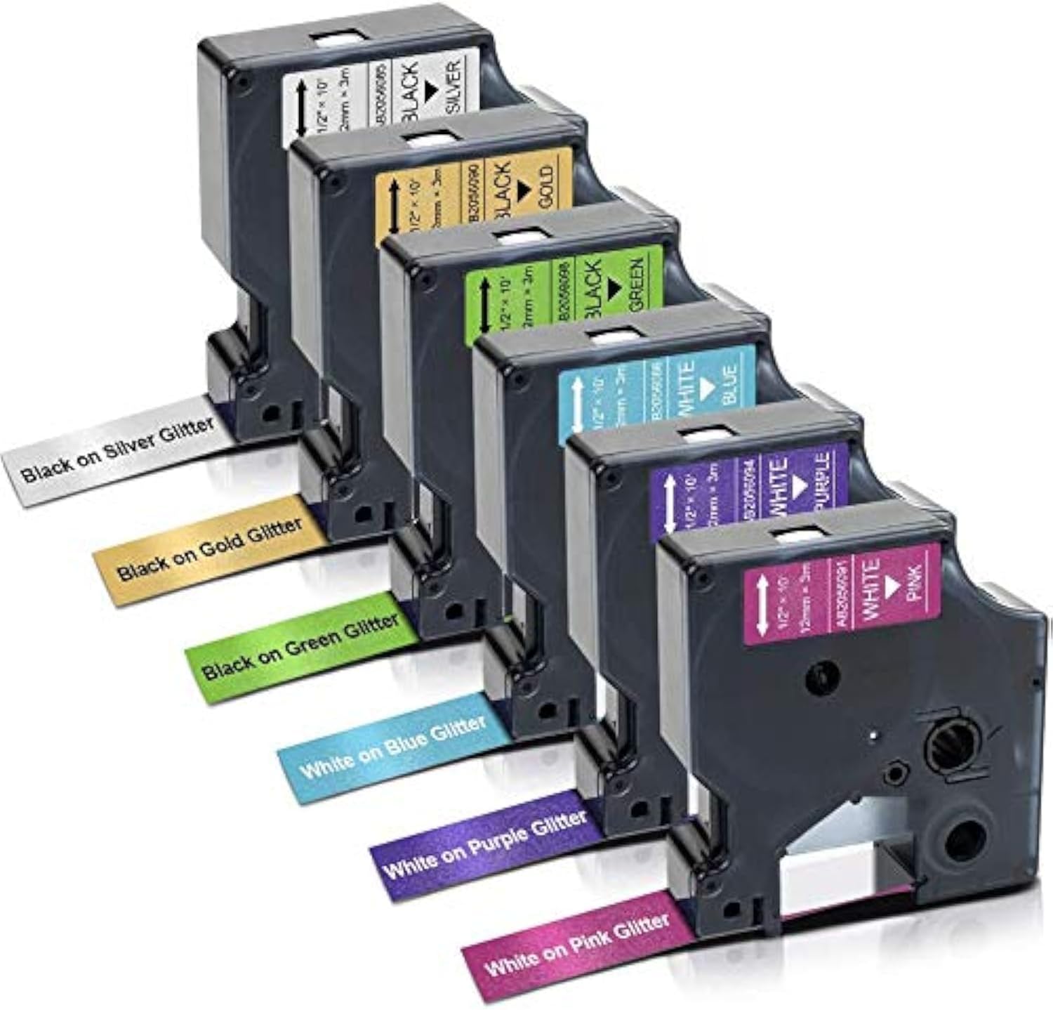 Anycolor 7-Pack Equivalent DYMO D1 Label Tapes Combo Set Compatible DYMO 45010 45013 45016 45017 45018 45019 45021 for DYMO LabelManager 160 280 420P PnP 220P 360D 450 210D
