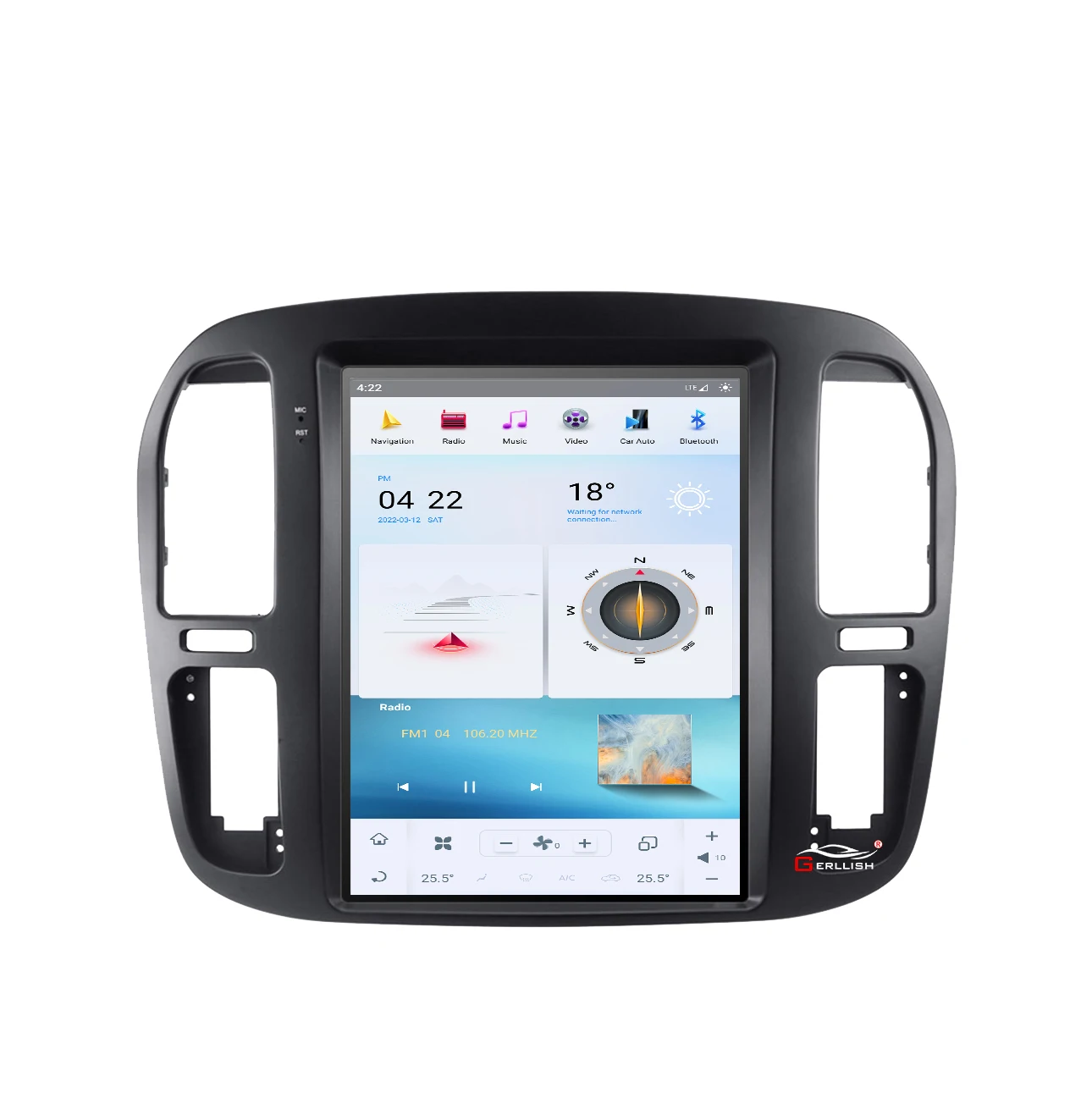 12.1'' Vertical PX6 Tesla Style Android 9.0 Car DVD GPS Navigation Player for TOYOTA LAND CRUISER LC100 LEXUS LX470 1999-2002